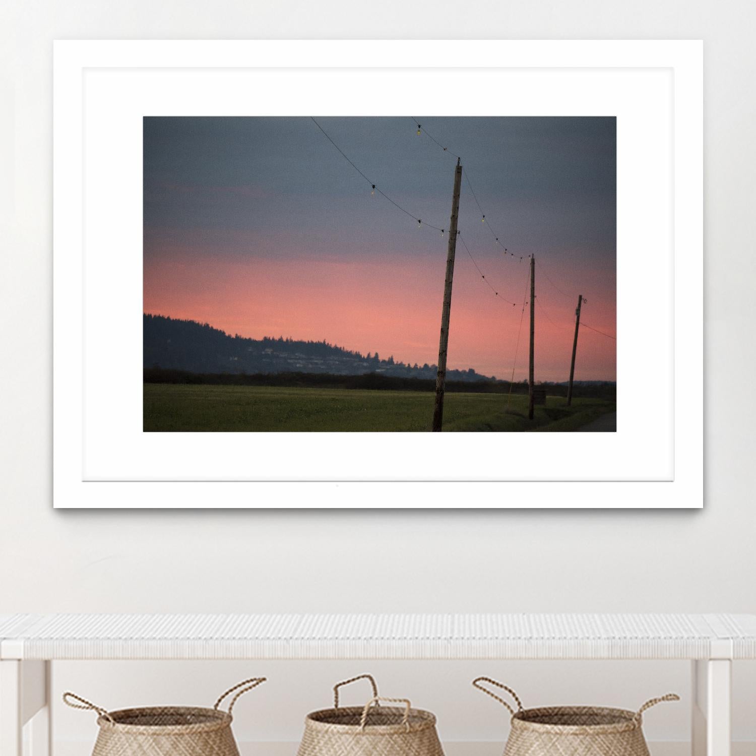 Pink Sky at Night by Nancy Crowell on GIANT ART - blue landscape