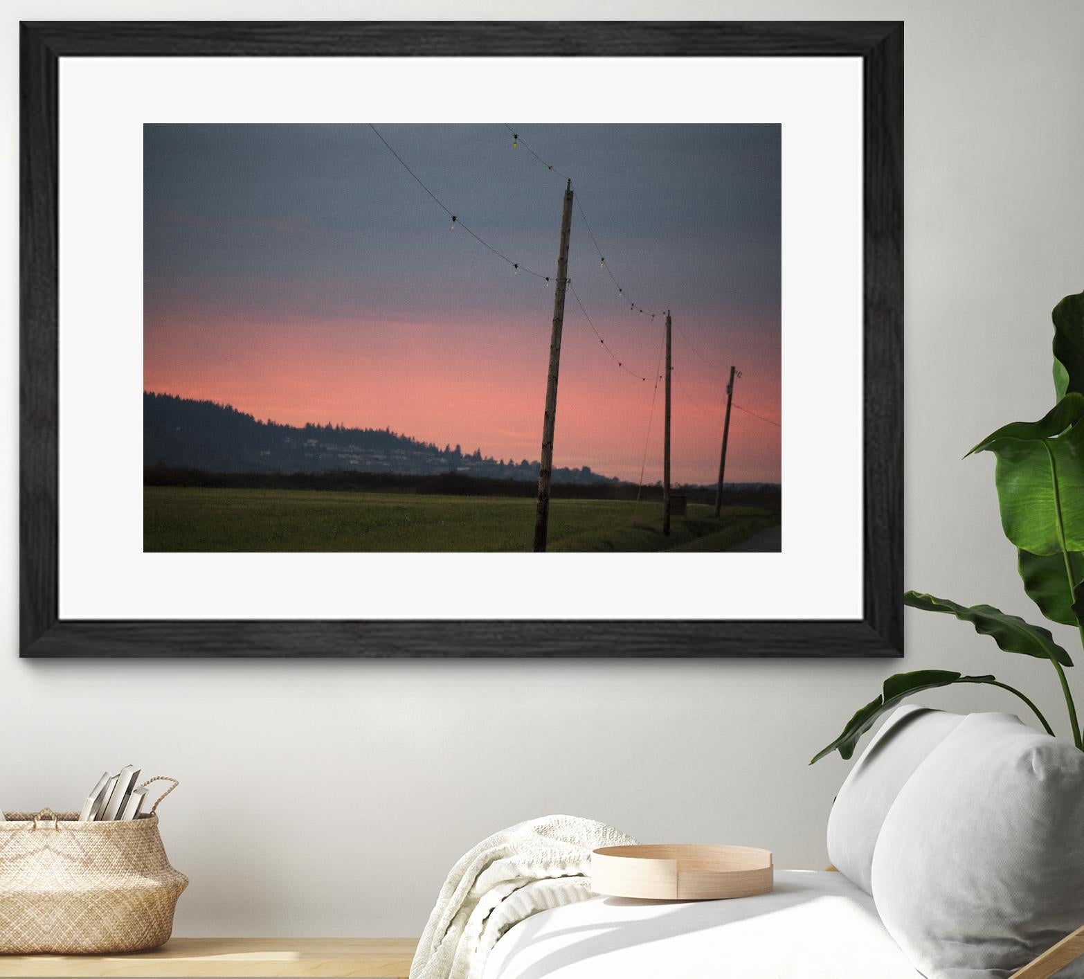 Pink Sky at Night by Nancy Crowell on GIANT ART - blue landscape