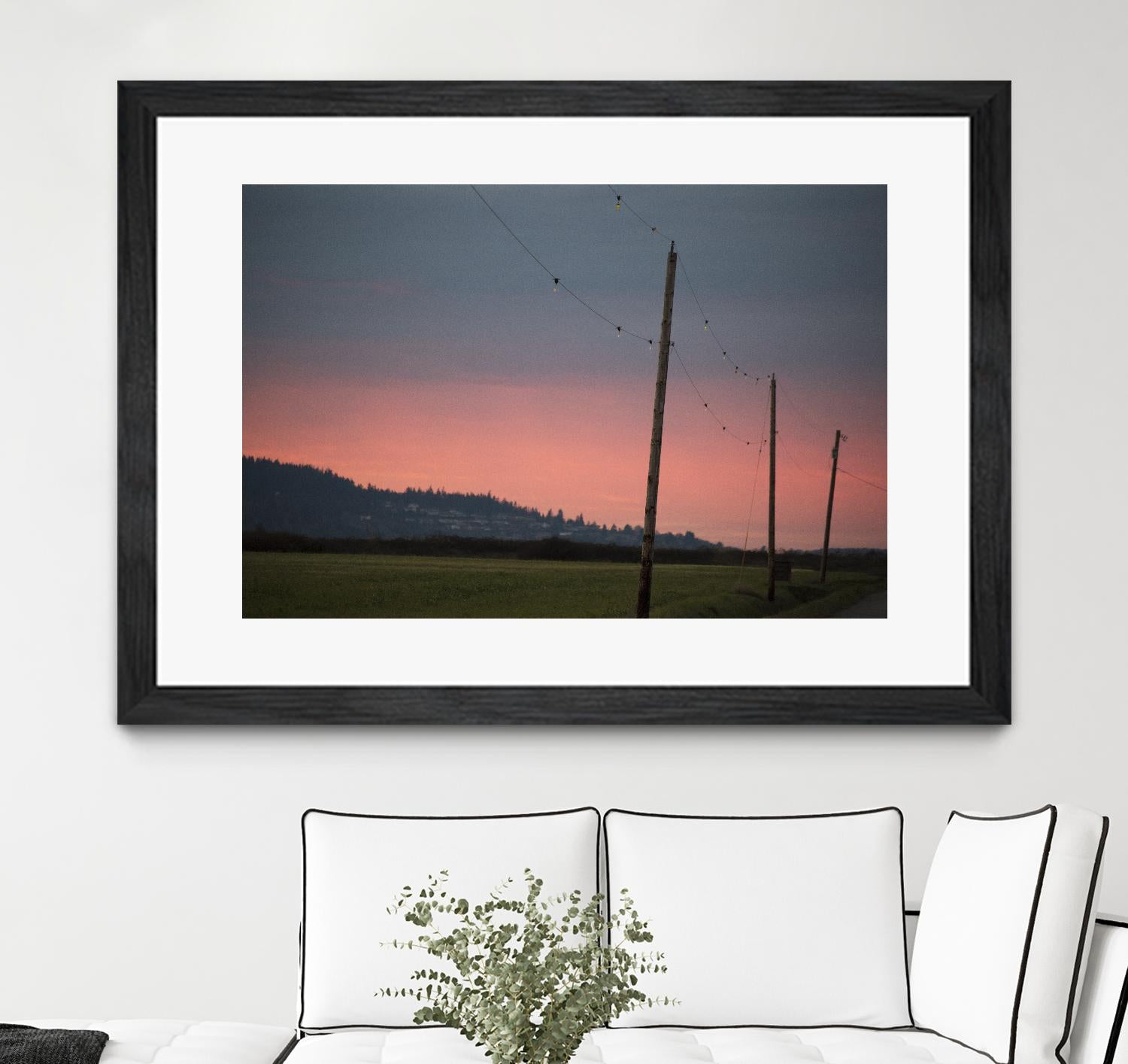 Pink Sky at Night by Nancy Crowell on GIANT ART - blue landscape