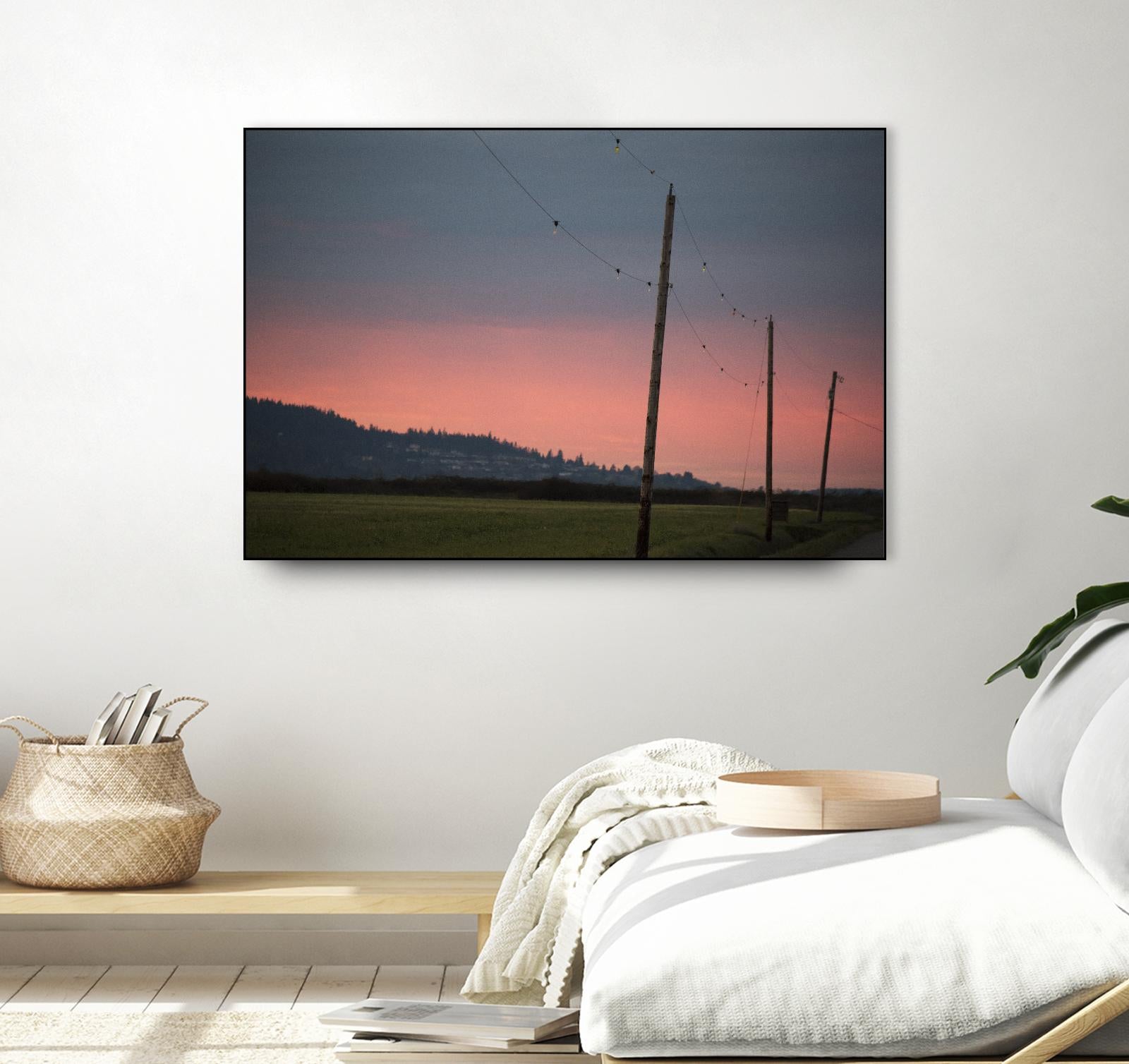 Pink Sky at Night by Nancy Crowell on GIANT ART - blue landscape
