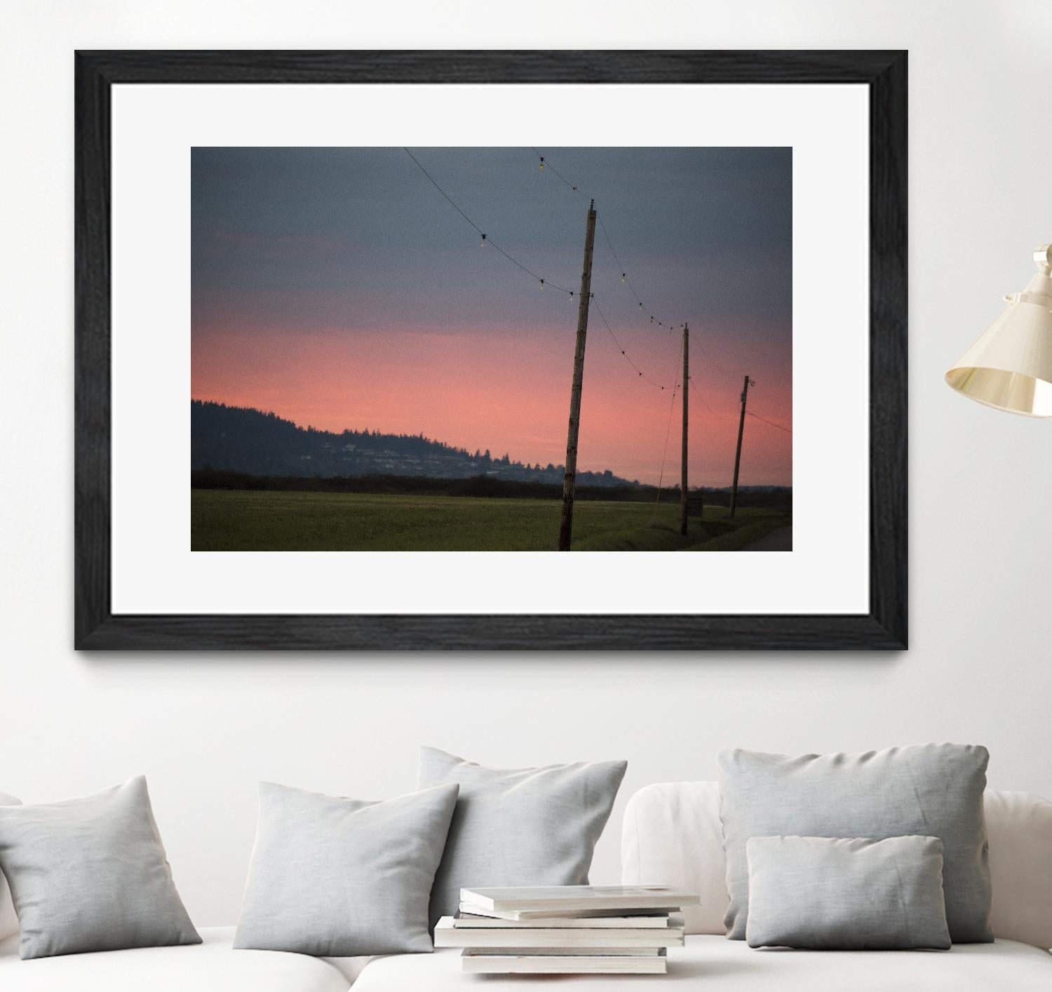 Pink Sky at Night by Nancy Crowell on GIANT ART - blue landscape