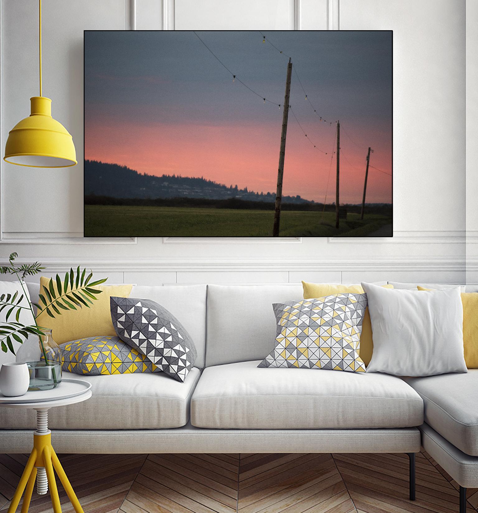 Pink Sky at Night by Nancy Crowell on GIANT ART - blue landscape