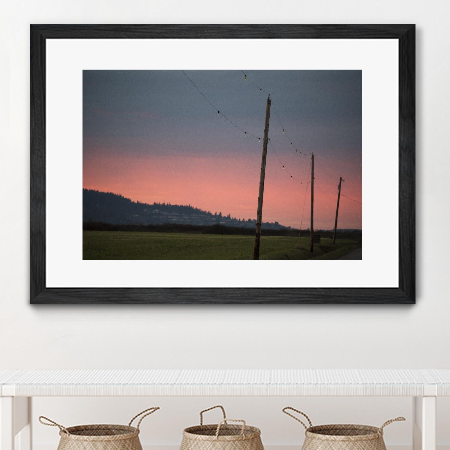 Pink Sky at Night by Nancy Crowell on GIANT ART - blue landscape