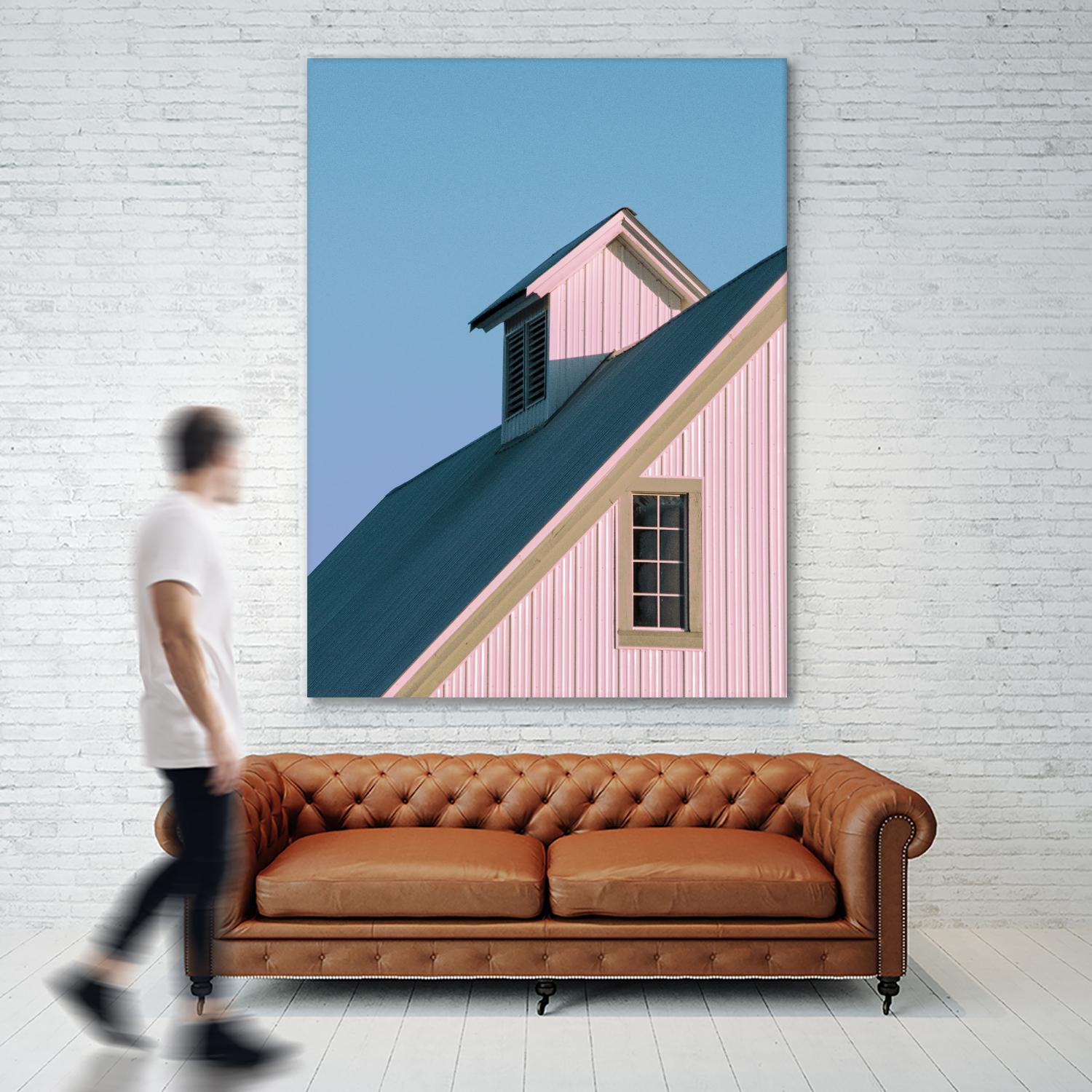 Pastoral Pink by Nancy Crowell on GIANT ART - pink rustic scenes
