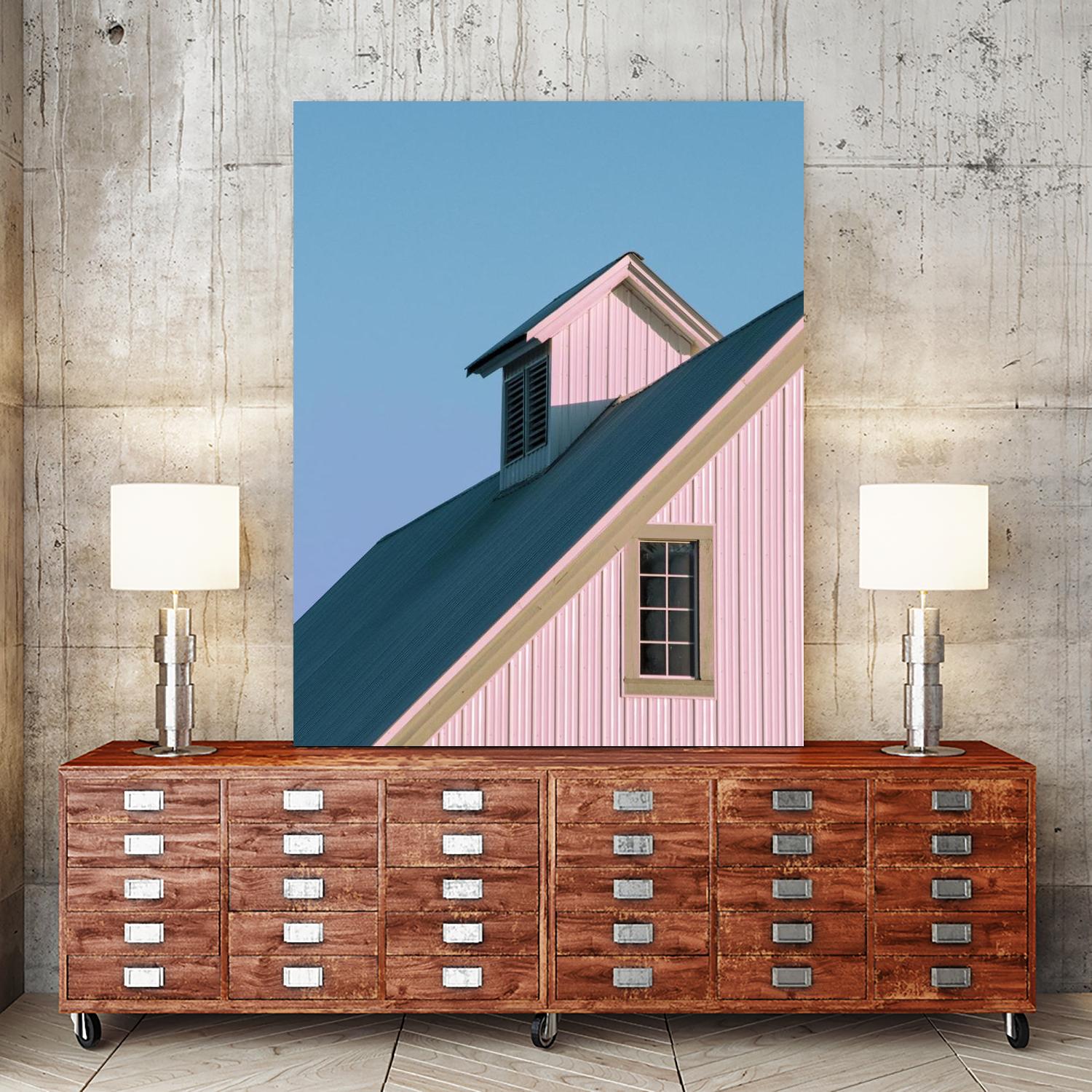 Pastoral Pink by Nancy Crowell on GIANT ART - pink rustic scenes