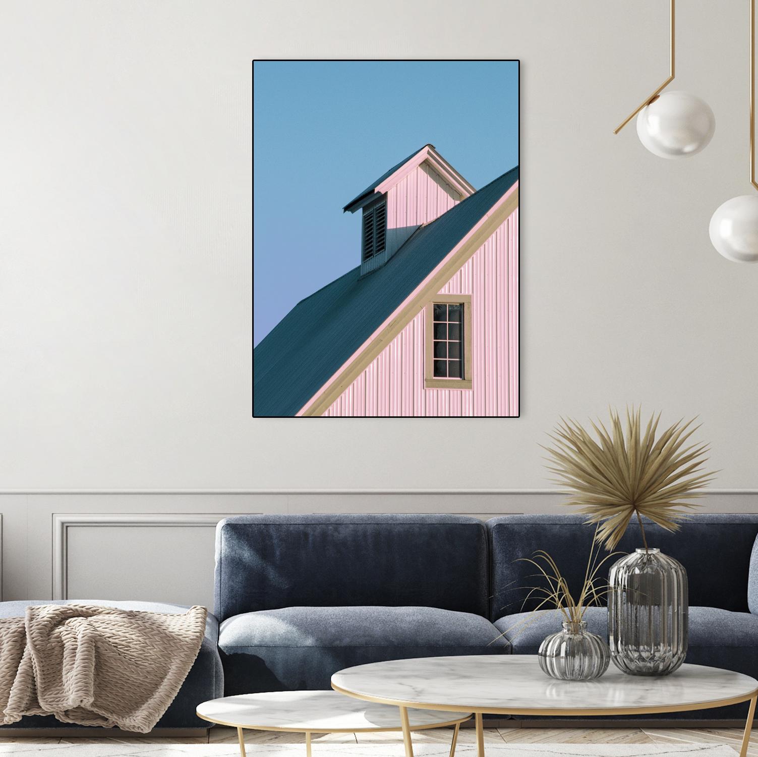 Pastoral Pink by Nancy Crowell on GIANT ART - pink rustic scenes