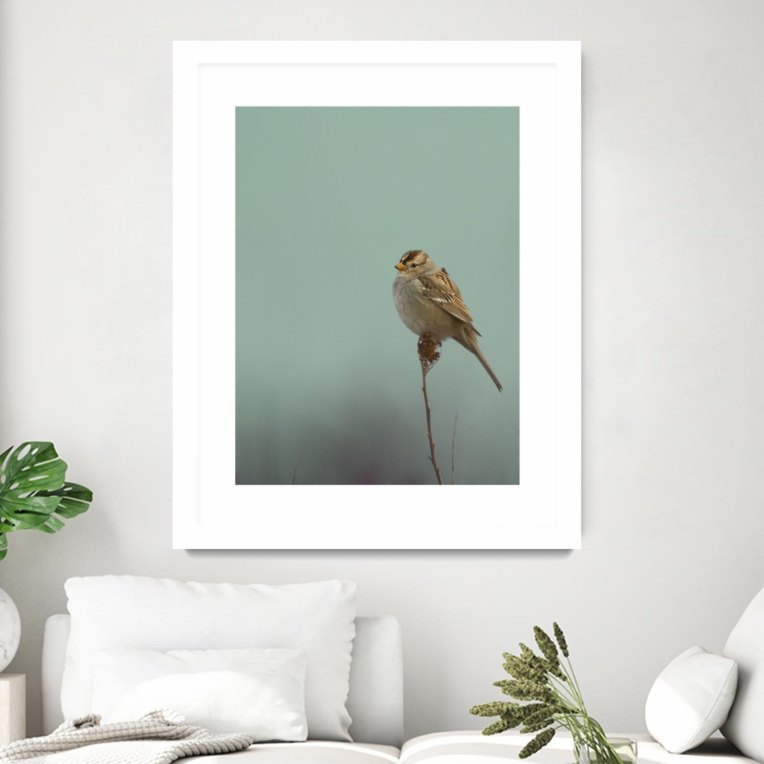 Perch by Nancy Crowell on GIANT ART - greens birds