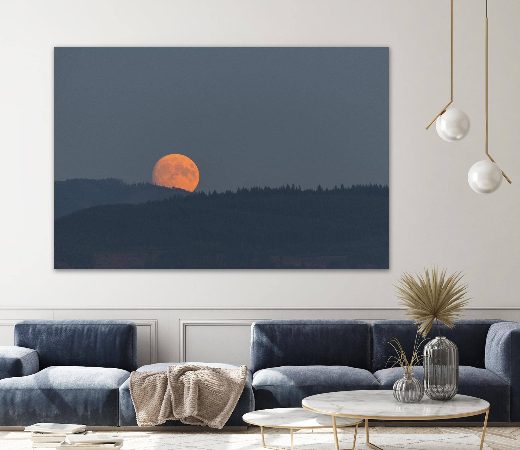 Harvest Moon by Nancy Crowell on GIANT ART - blues scenic