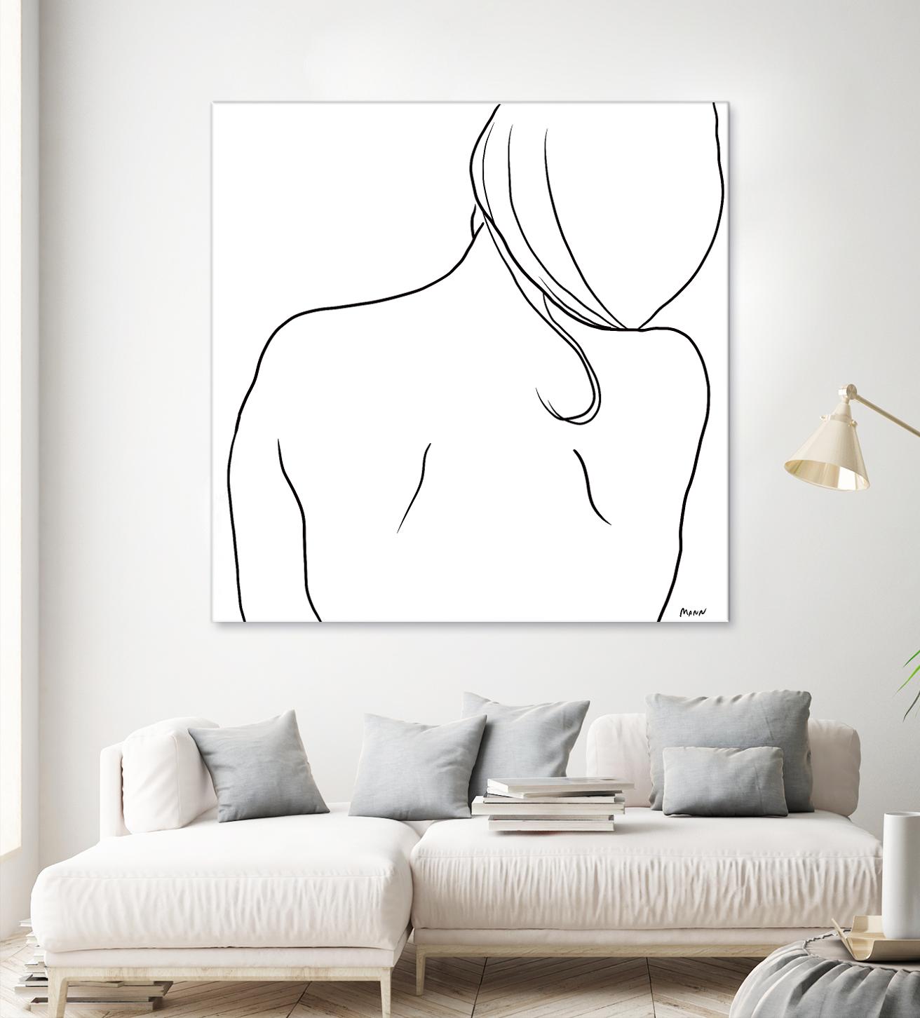 Femme II by Patti Mann on GIANT ART - whites & creams, blacks figurative
