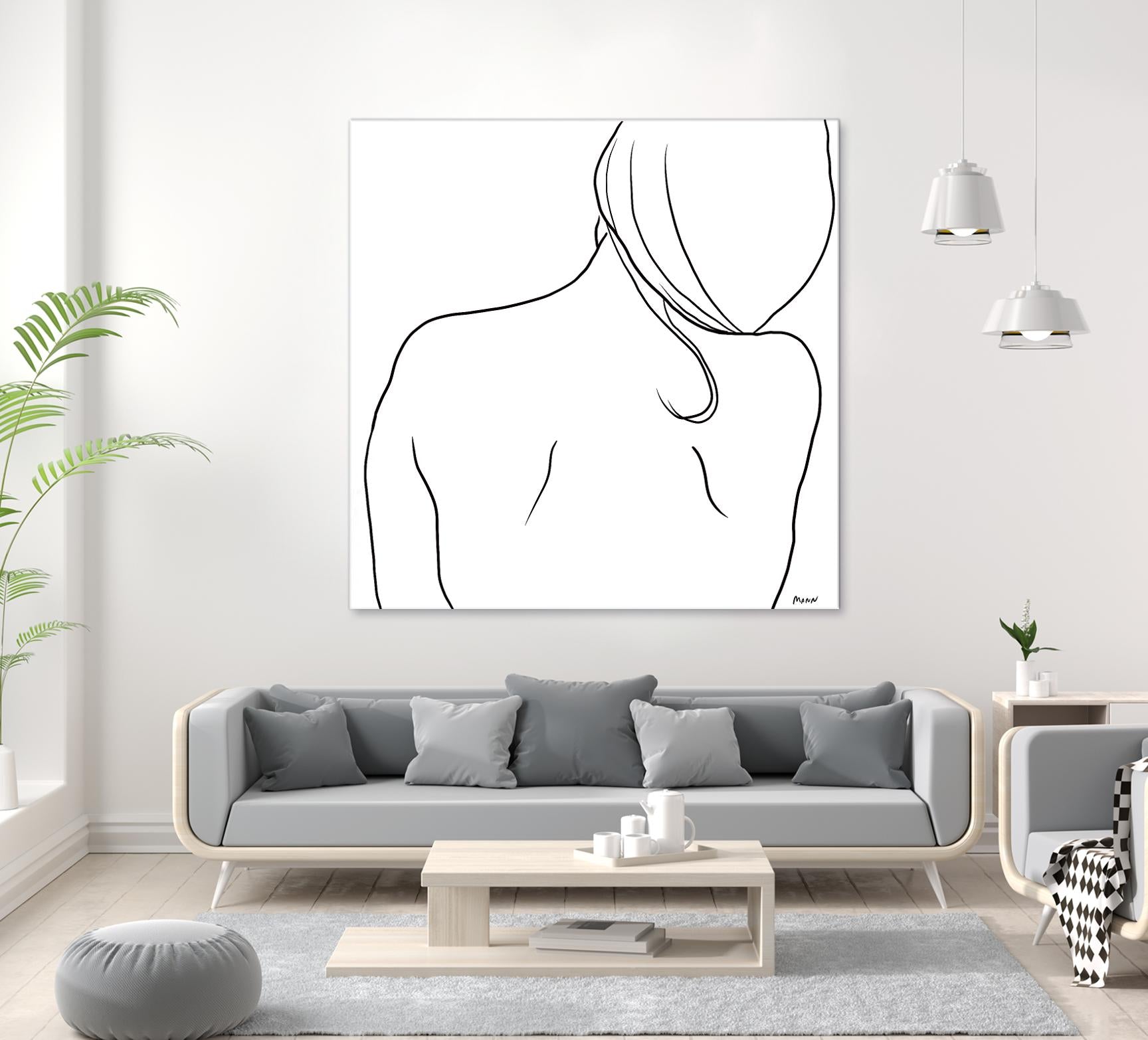 Femme II by Patti Mann on GIANT ART - whites & creams, blacks figurative