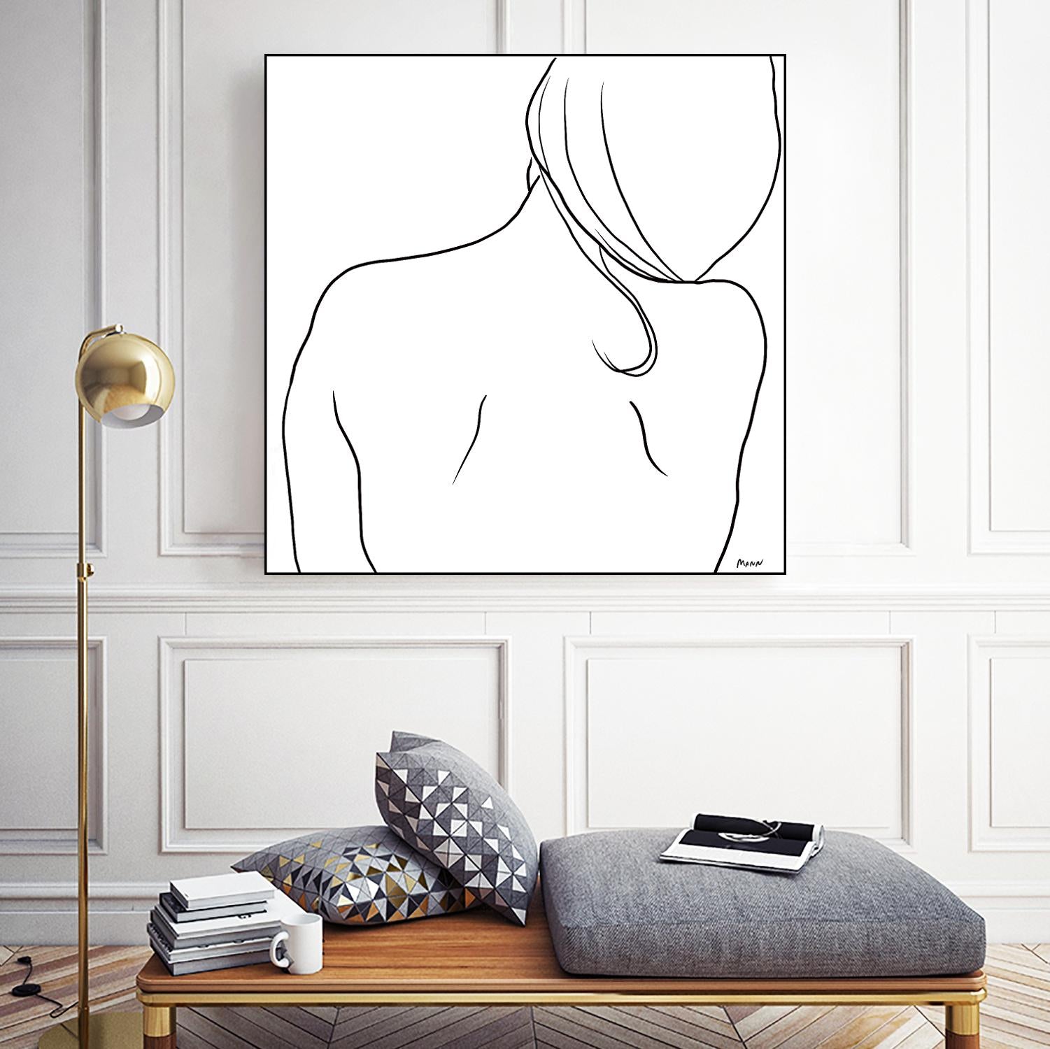 Femme II by Patti Mann on GIANT ART - whites & creams, blacks figurative