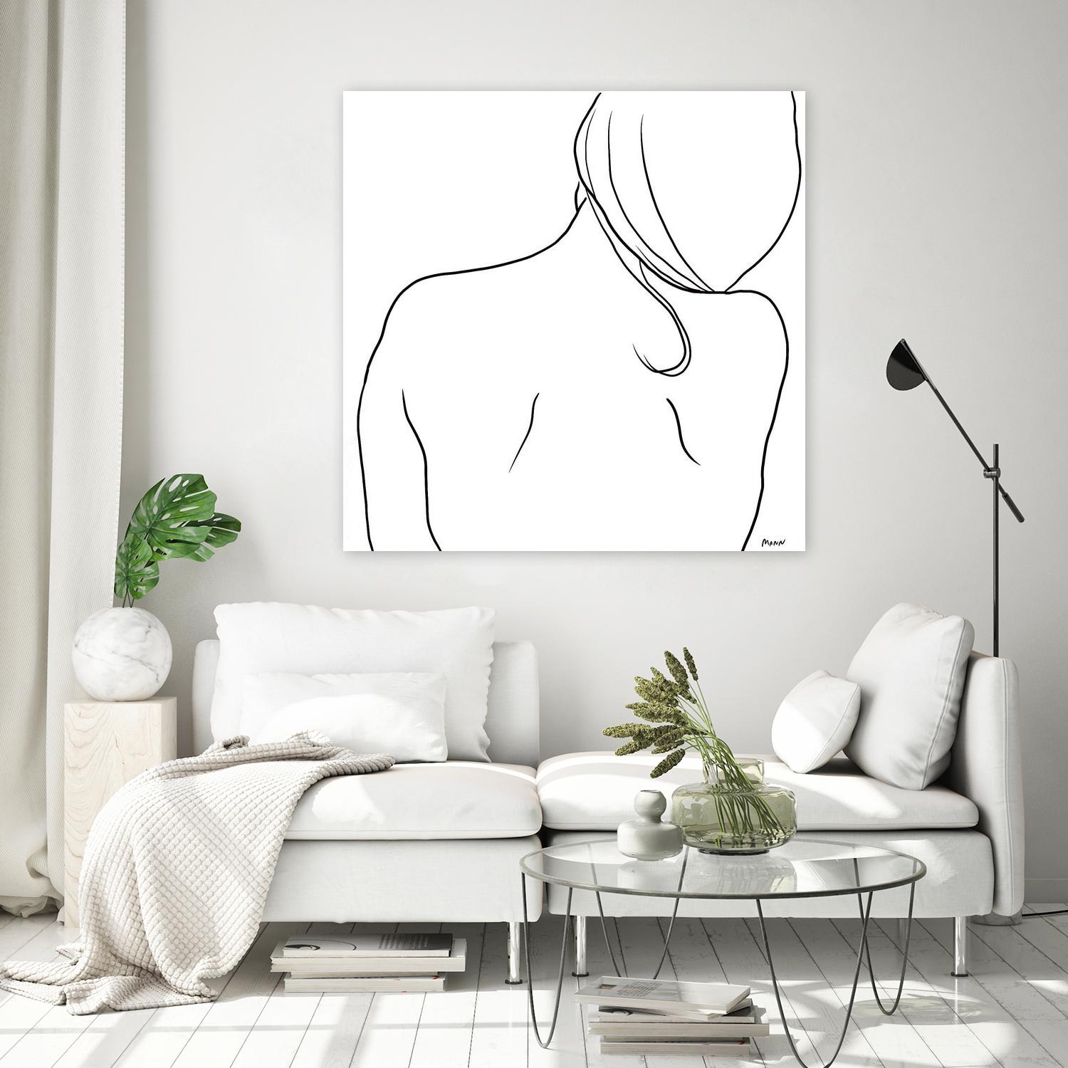 Femme II by Patti Mann on GIANT ART - whites & creams, blacks figurative