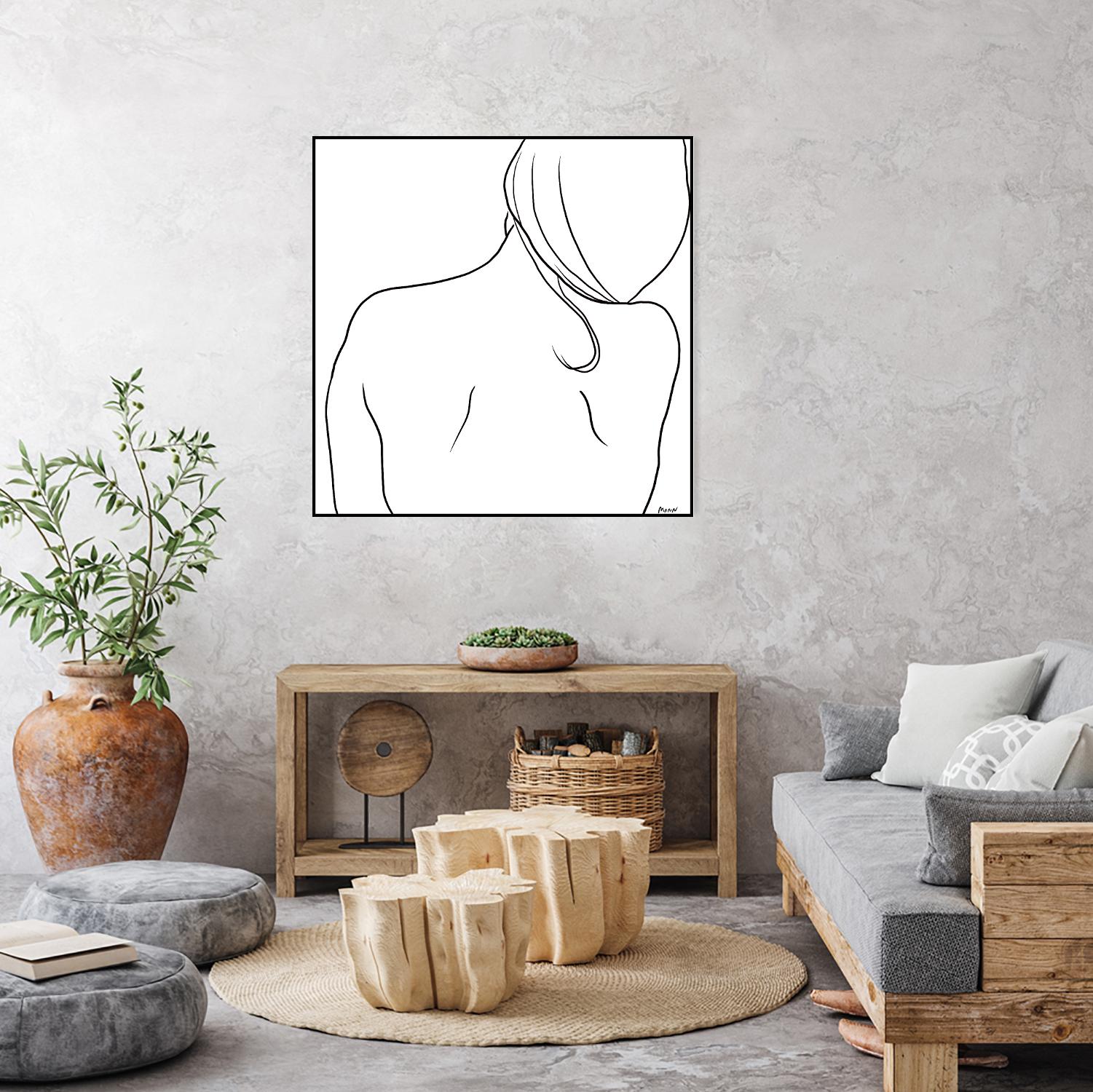 Femme II by Patti Mann on GIANT ART - whites & creams, blacks figurative