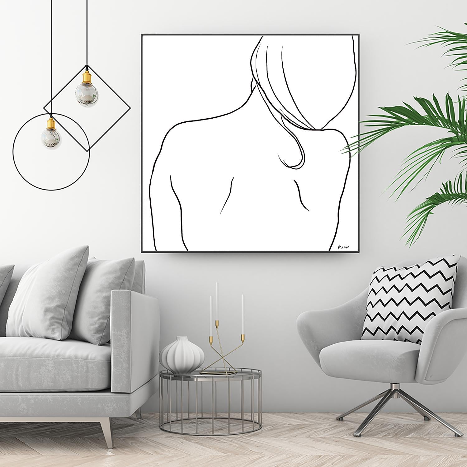 Femme II by Patti Mann on GIANT ART - whites & creams, blacks figurative