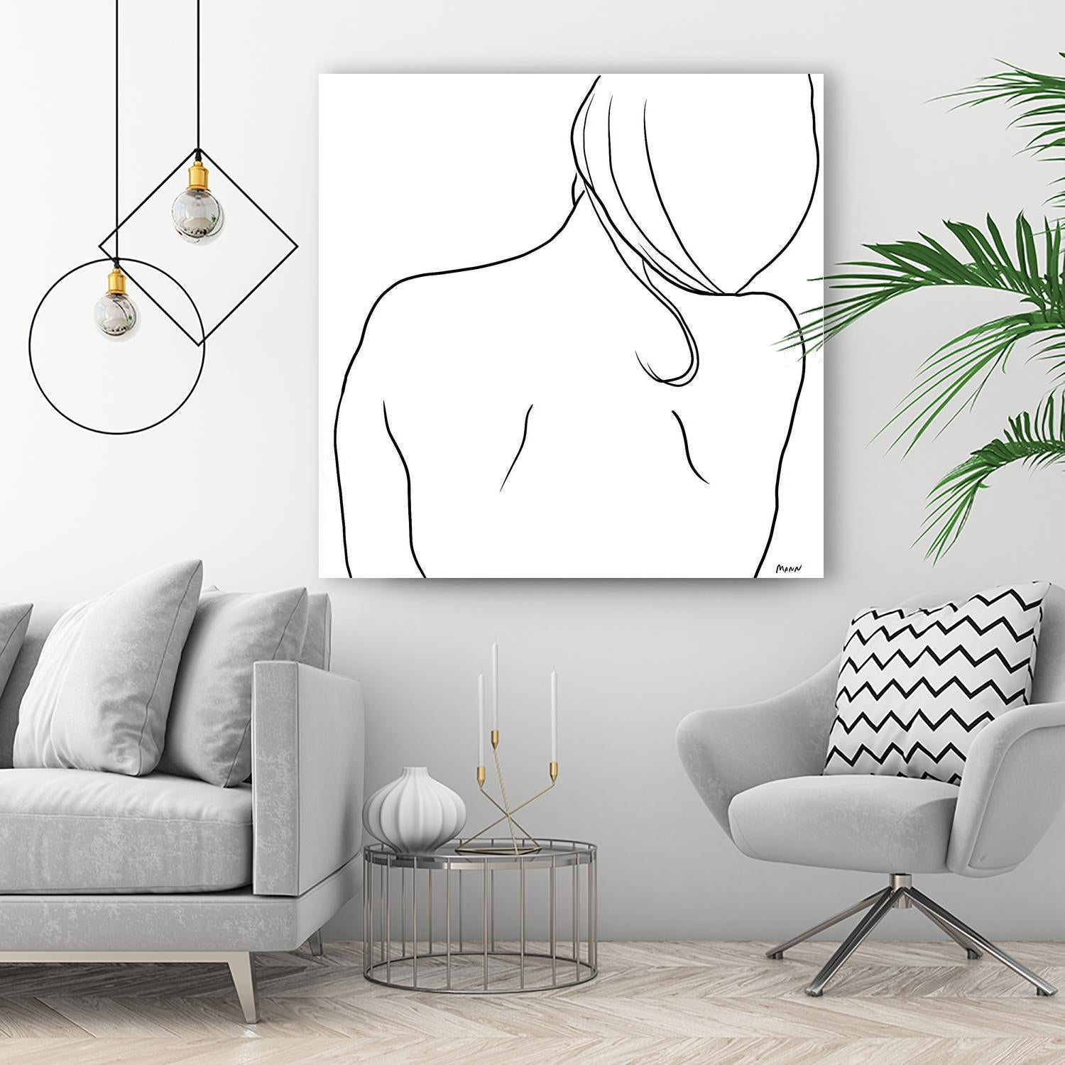 Femme II by Patti Mann on GIANT ART - whites & creams, blacks figurative