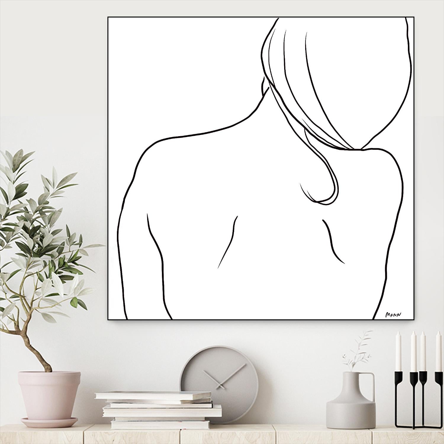 Femme II by Patti Mann on GIANT ART - whites & creams, blacks figurative