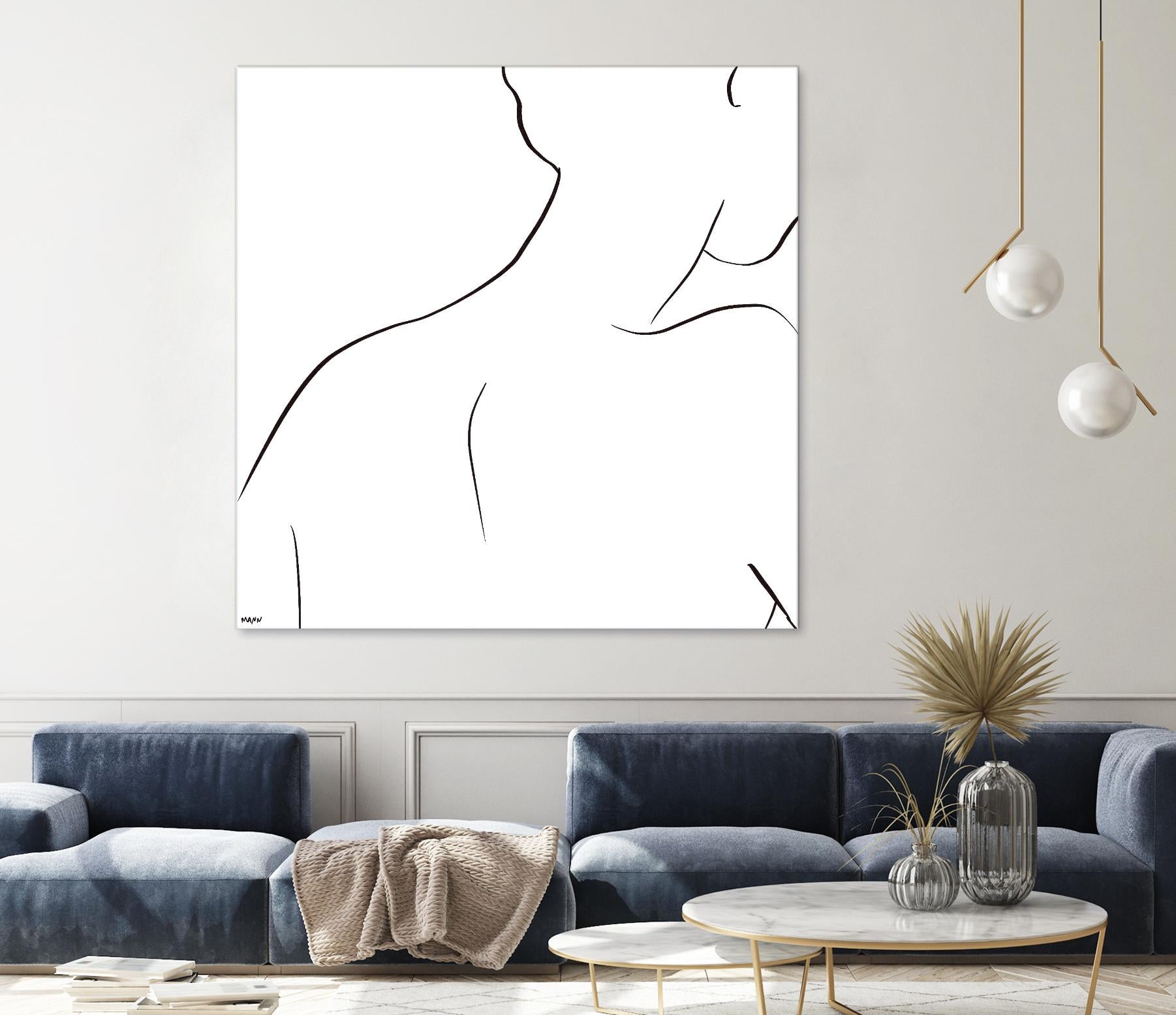 Femme III by Patti Mann on GIANT ART - whites & creams, blacks figurative