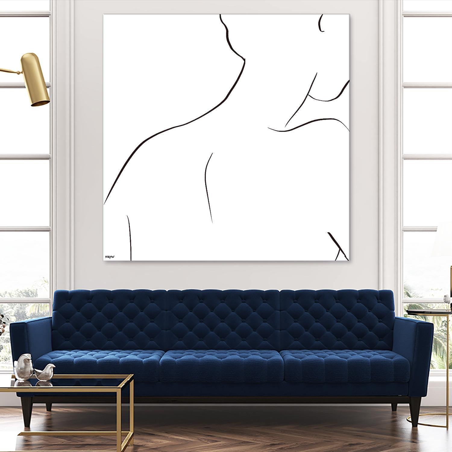 Femme III by Patti Mann on GIANT ART - whites & creams, blacks figurative