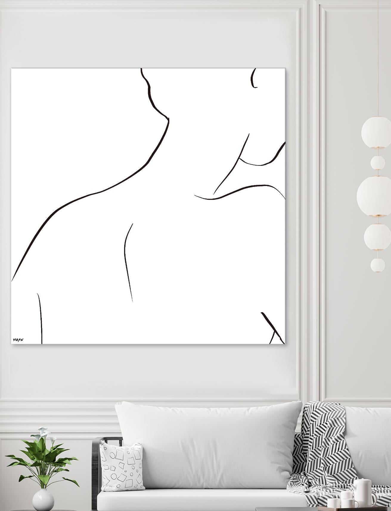 Femme III by Patti Mann on GIANT ART - whites & creams, blacks figurative