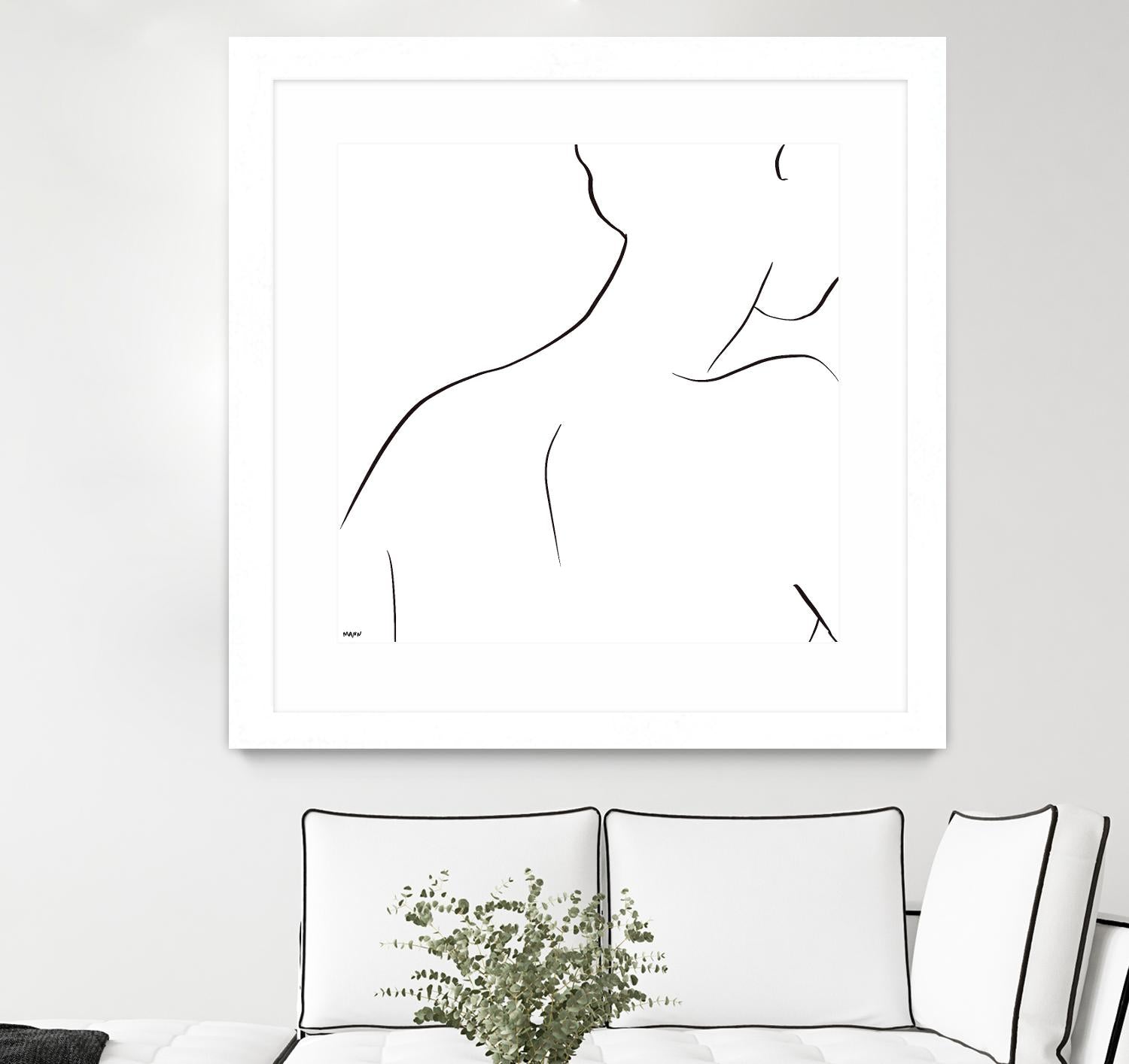 Femme III by Patti Mann on GIANT ART - whites & creams, blacks figurative