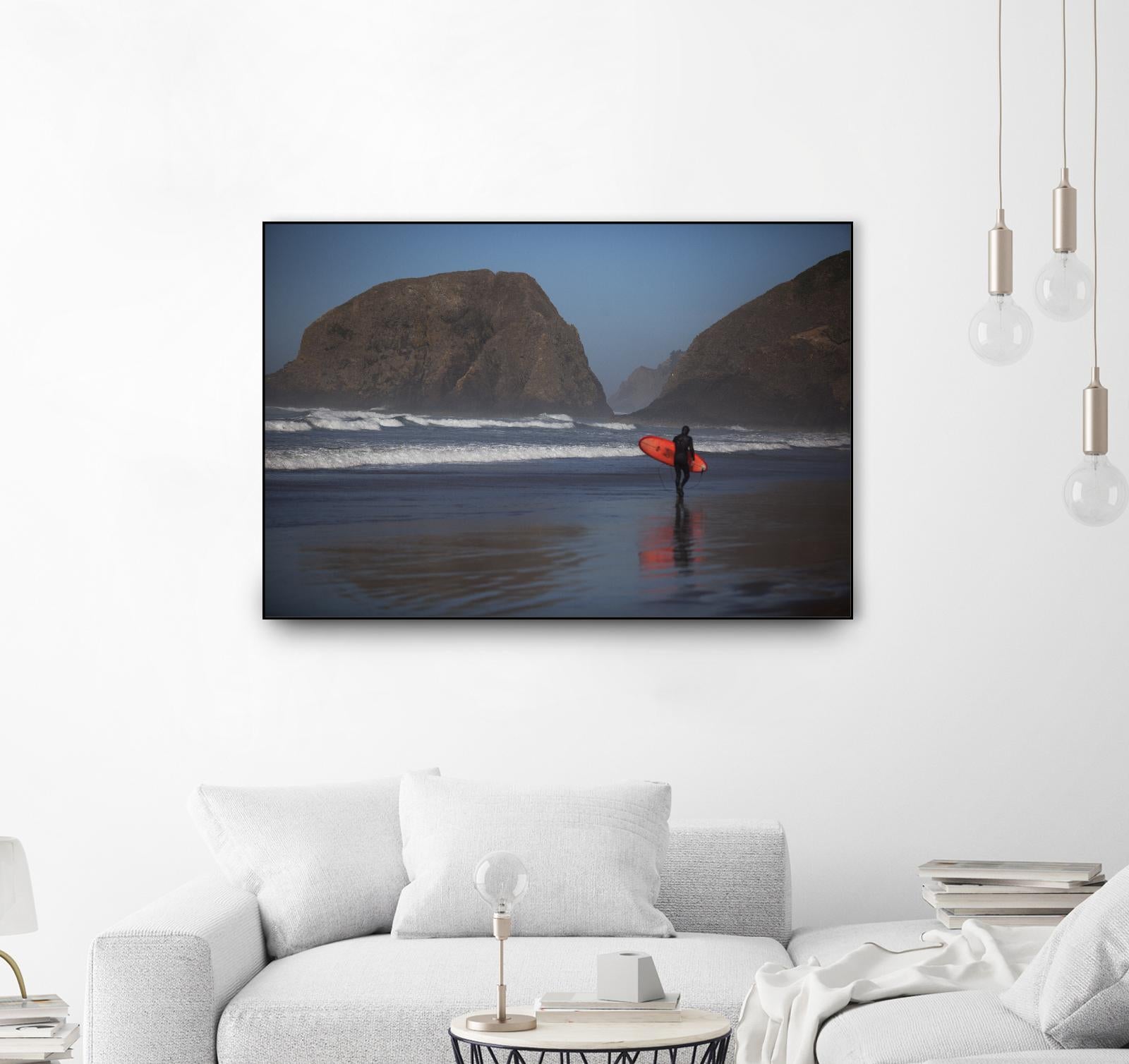 Cannon Beach in the Mist by Aaron Matheson on GIANT ART - blue sea scene