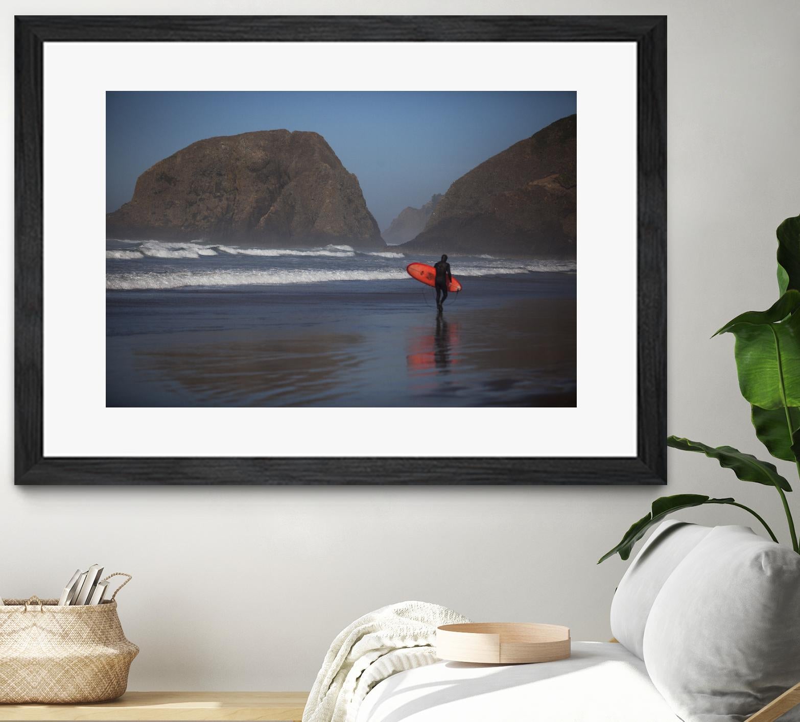 Cannon Beach in the Mist by Aaron Matheson on GIANT ART - blue sea scene