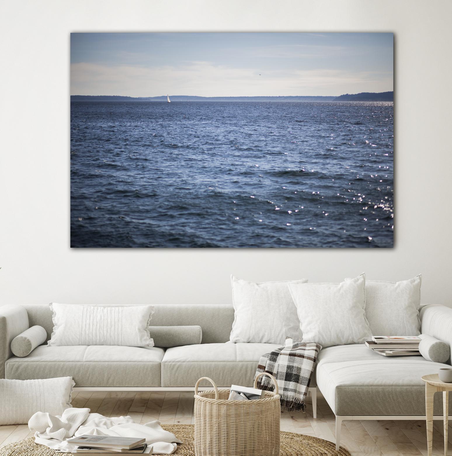 Lone Sailer by Aaron Matheson on GIANT ART - beige sea scene