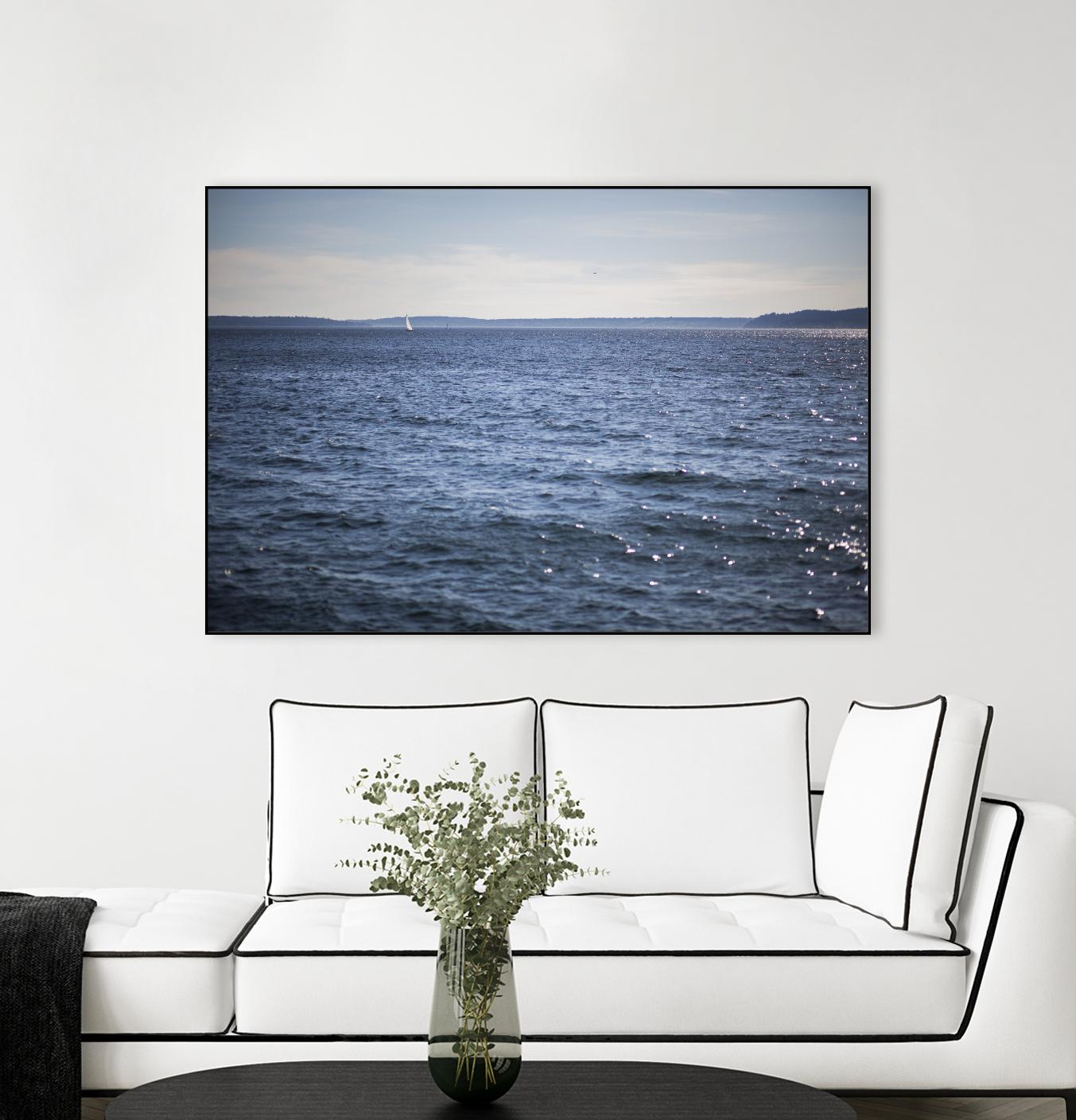 Lone Sailer by Aaron Matheson on GIANT ART - beige sea scene