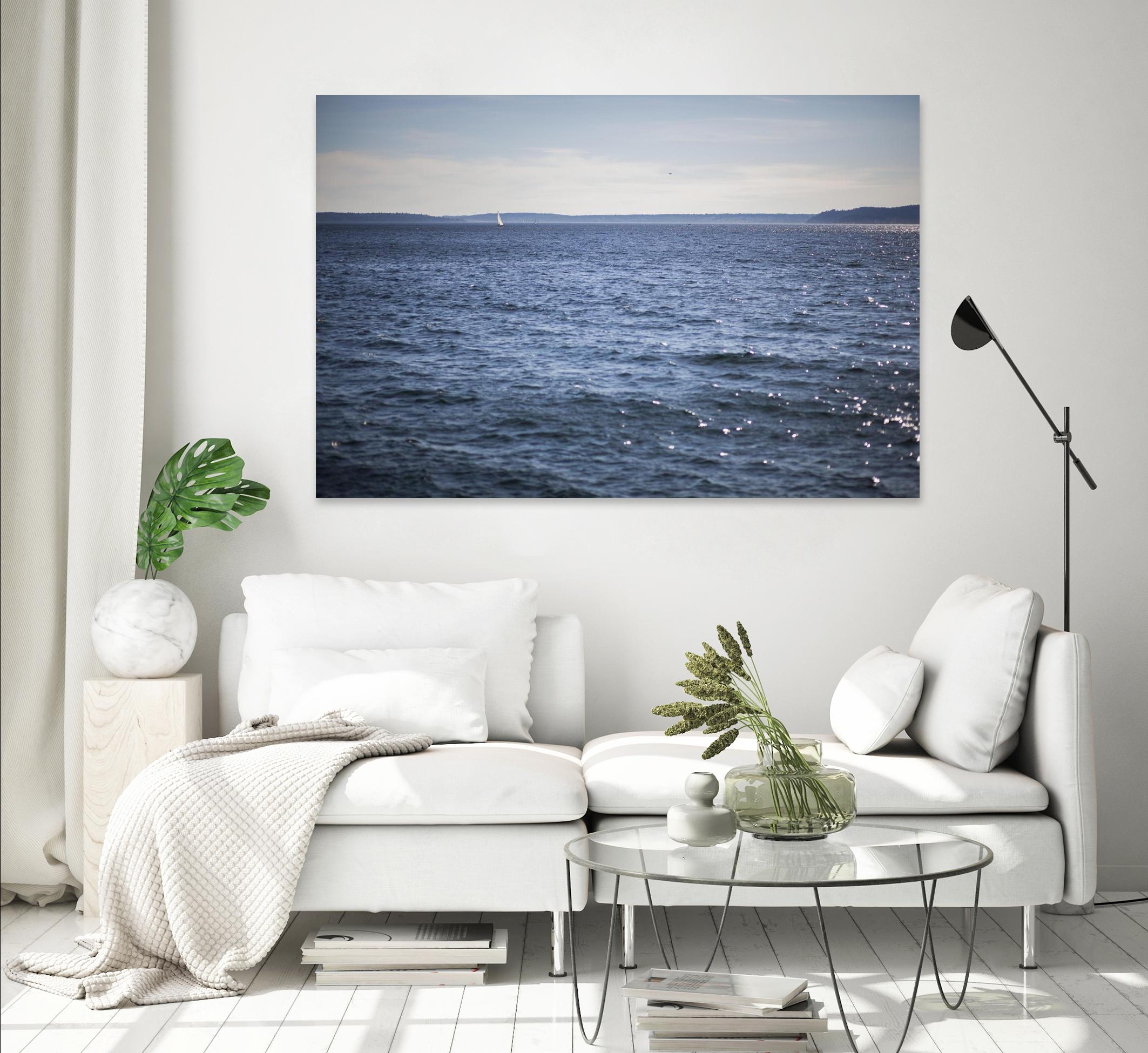 Lone Sailer by Aaron Matheson on GIANT ART - beige sea scene