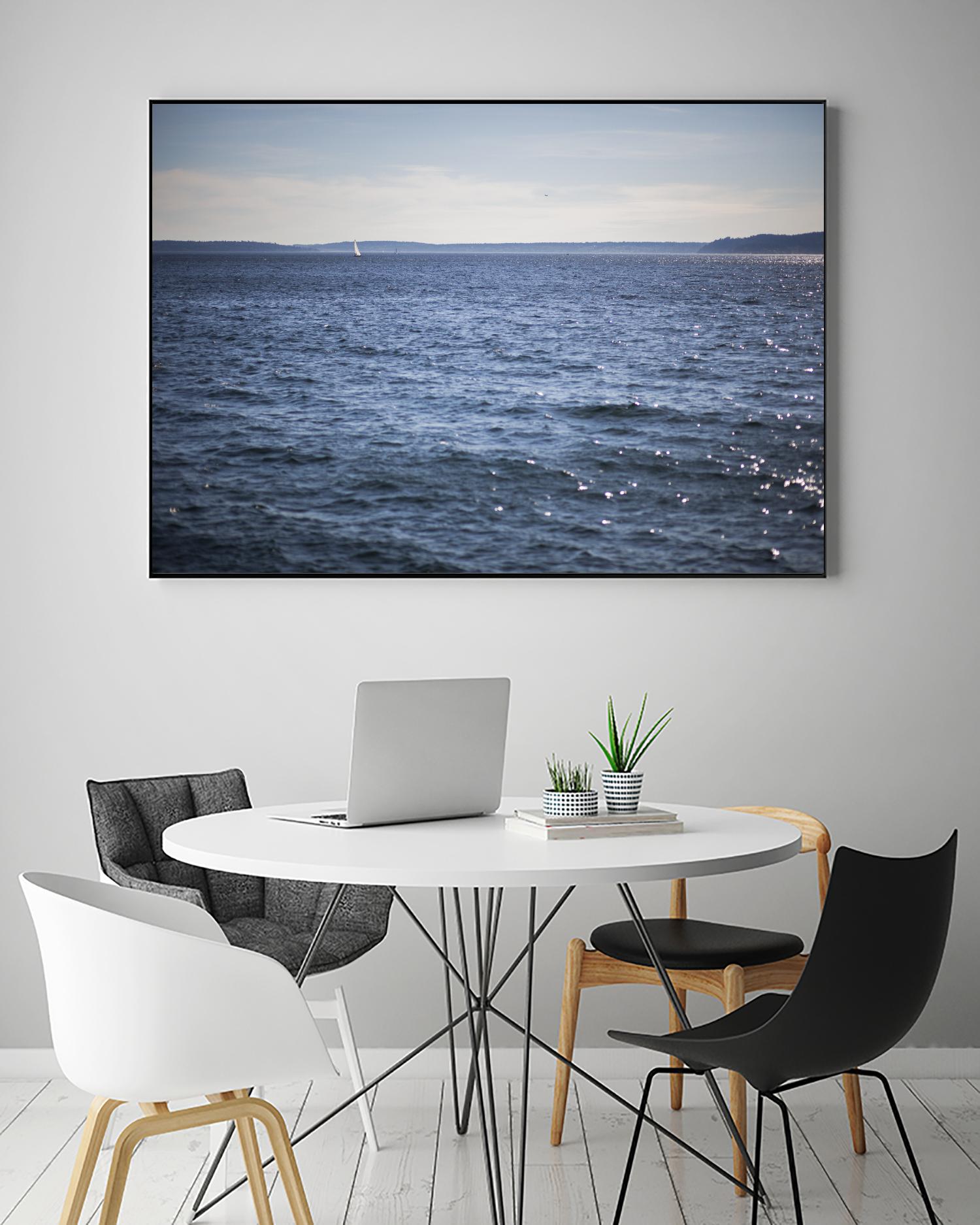 Lone Sailer by Aaron Matheson on GIANT ART - beige sea scene