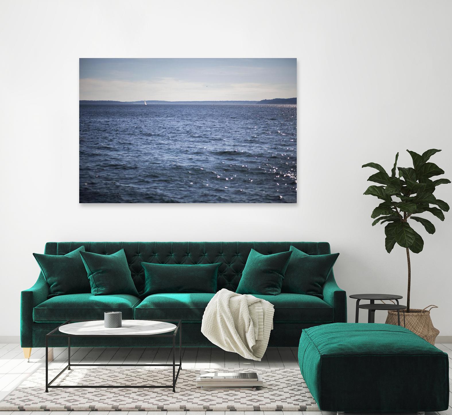 Lone Sailer by Aaron Matheson on GIANT ART - beige sea scene