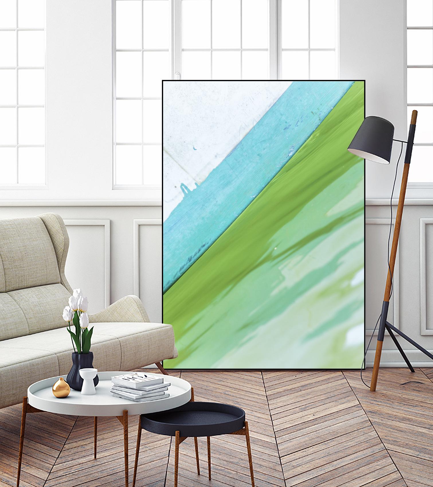 Where Blue Meets Green by Melissa McClain on GIANT ART - green abstract