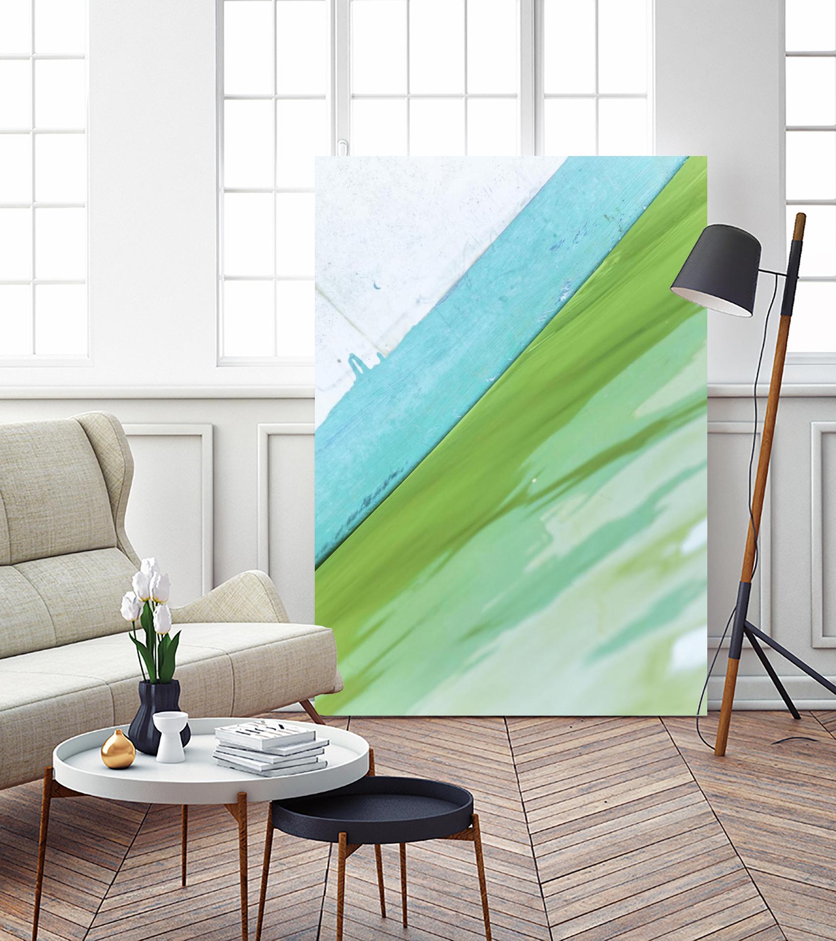 Where Blue Meets Green by Melissa McClain on GIANT ART - green abstract