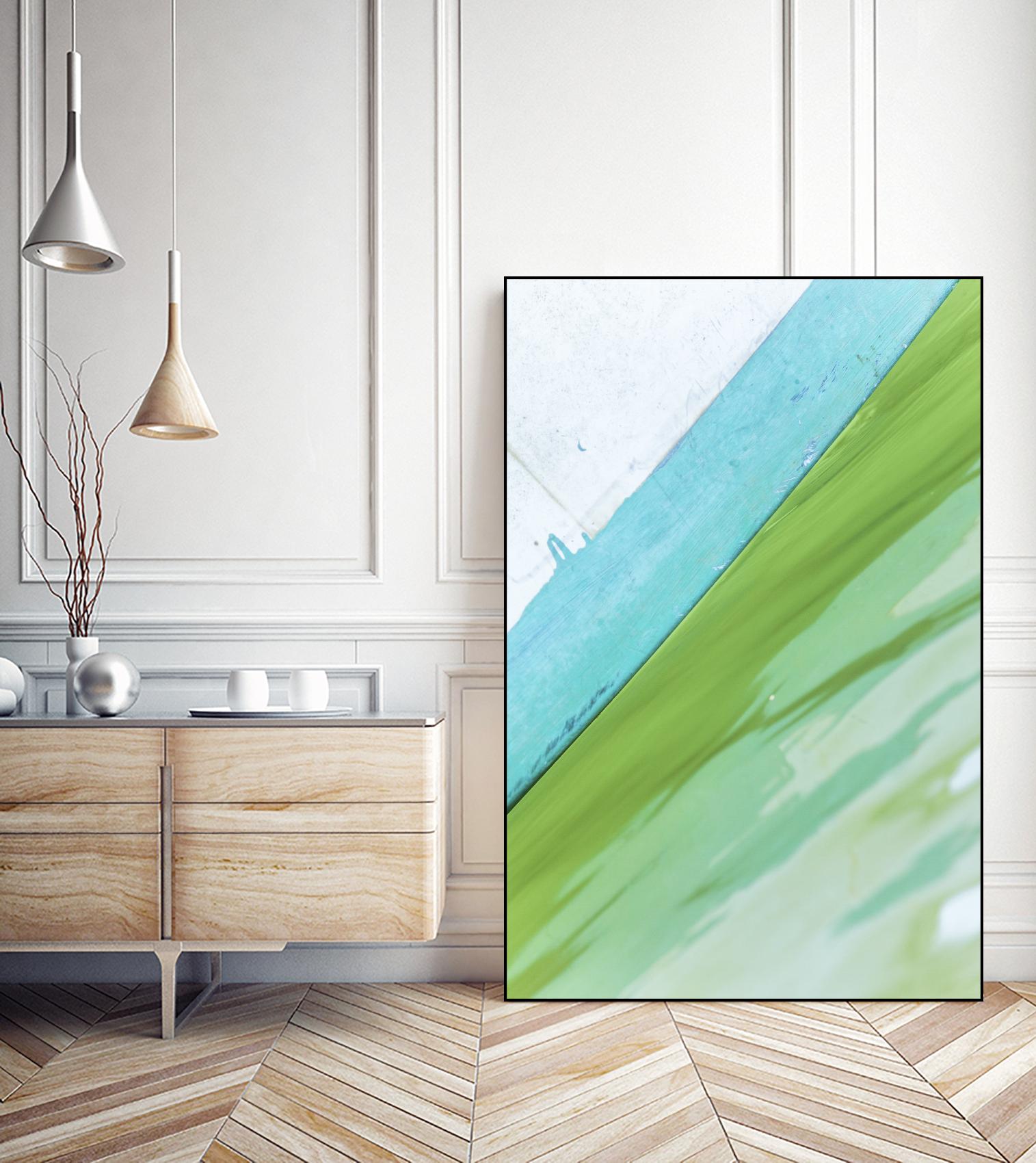 Where Blue Meets Green by Melissa McClain on GIANT ART - green abstract