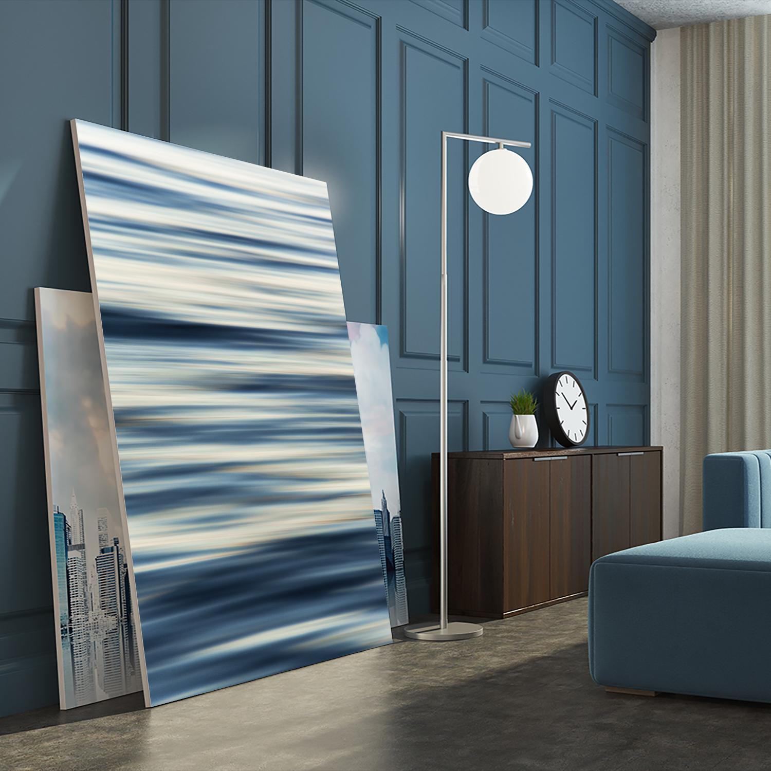 Static Blue by Melissa McClain on GIANT ART - beige abstract