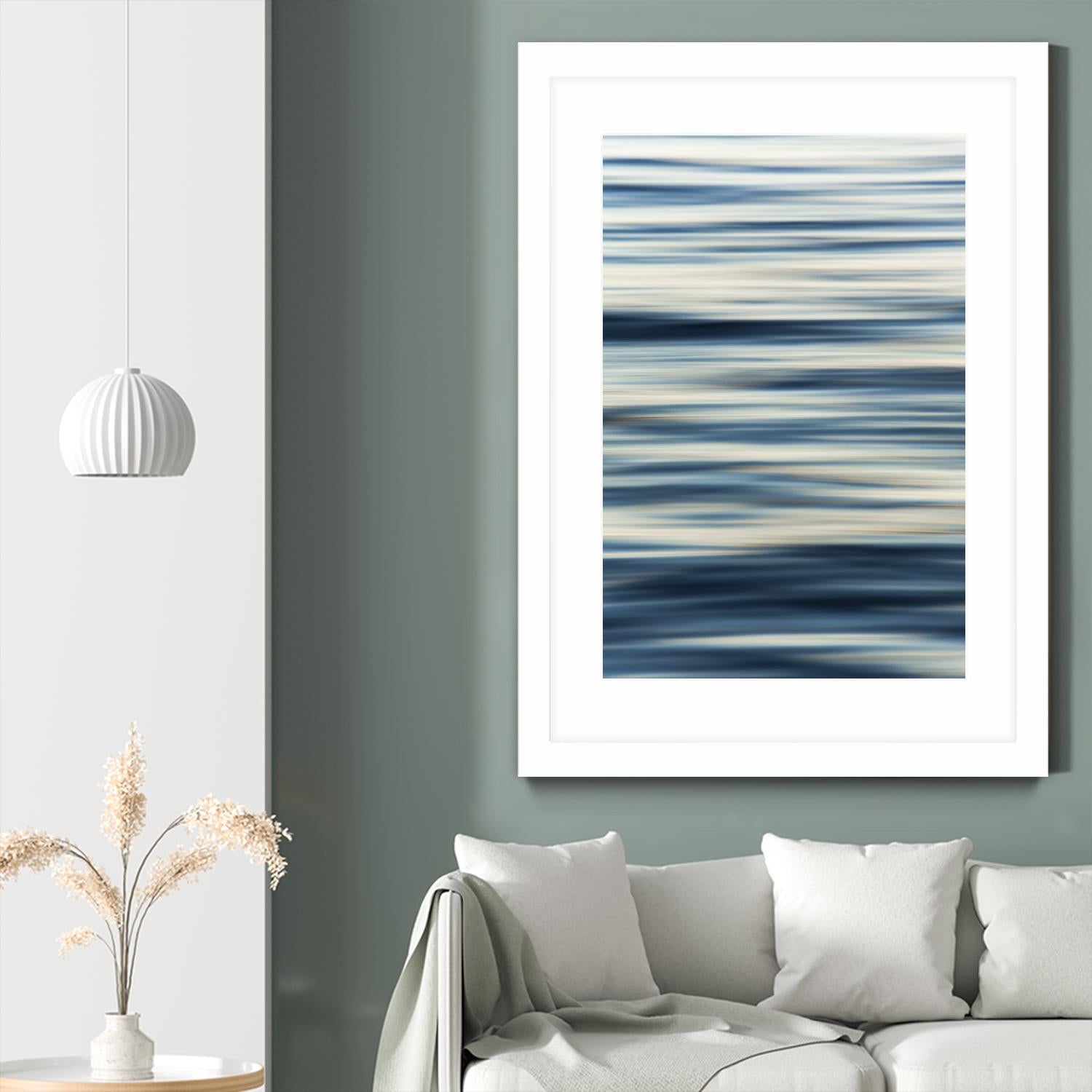 Static Blue by Melissa McClain on GIANT ART - beige abstract