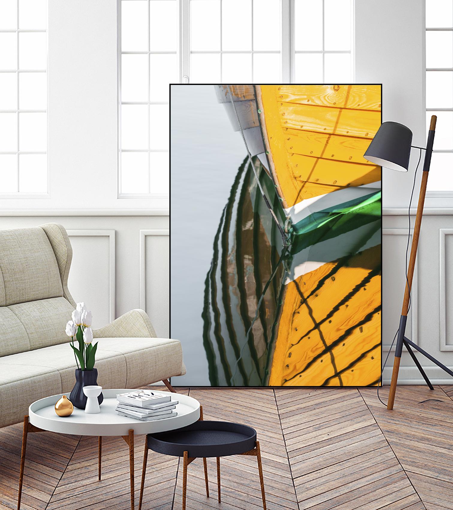 Reflections in Yellow by Melissa McClain on GIANT ART - blue photo art