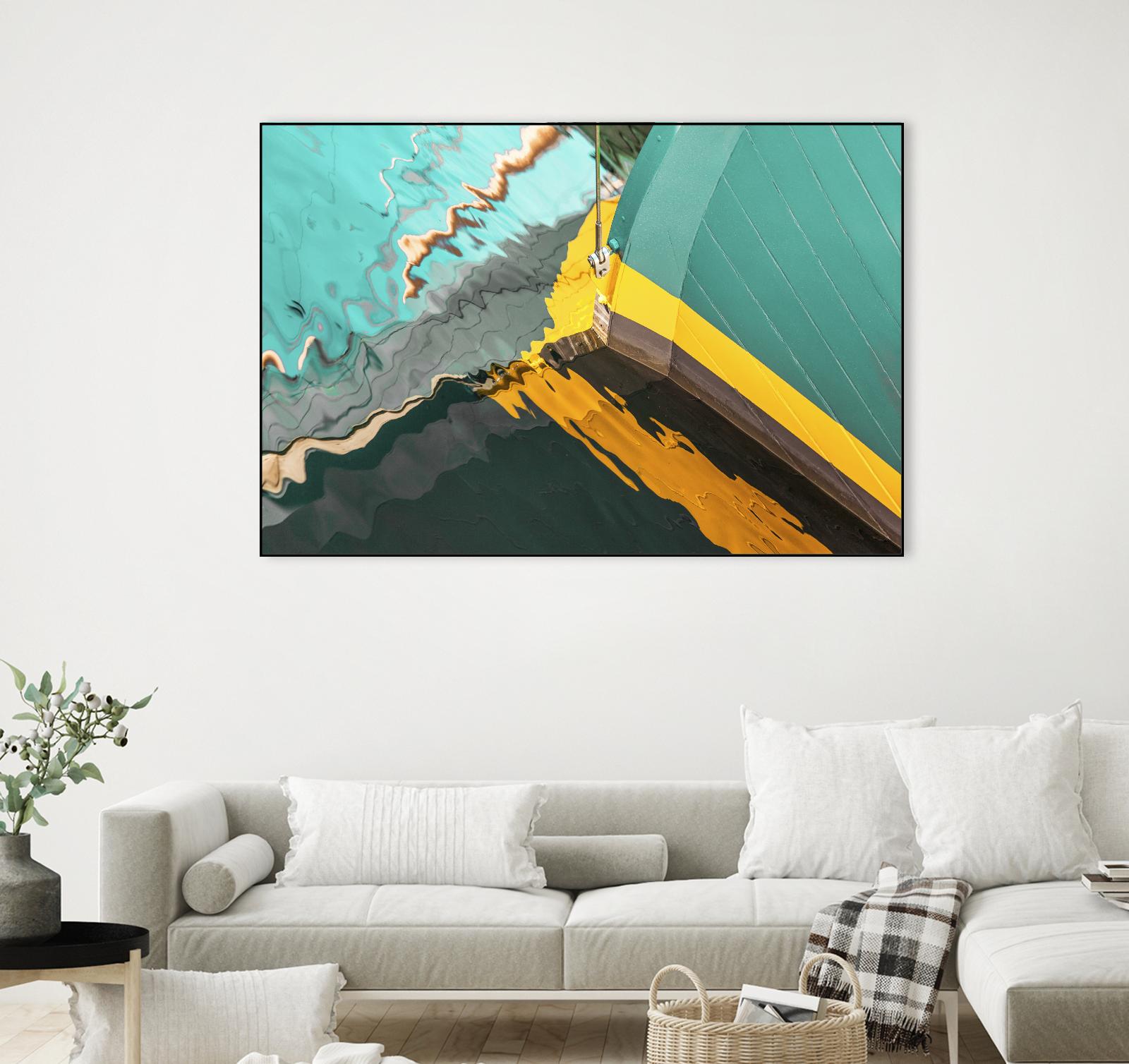 Teal Reflections I by Melissa McClain on GIANT ART - yellow photo art