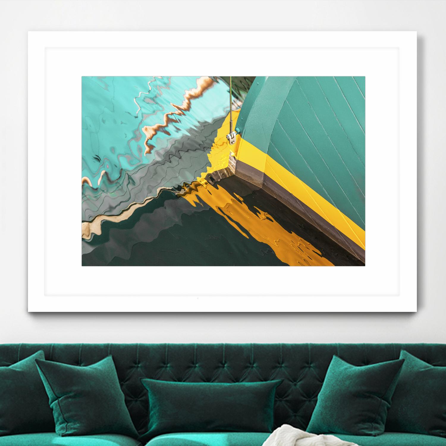 Teal Reflections I by Melissa McClain on GIANT ART - yellow photo art