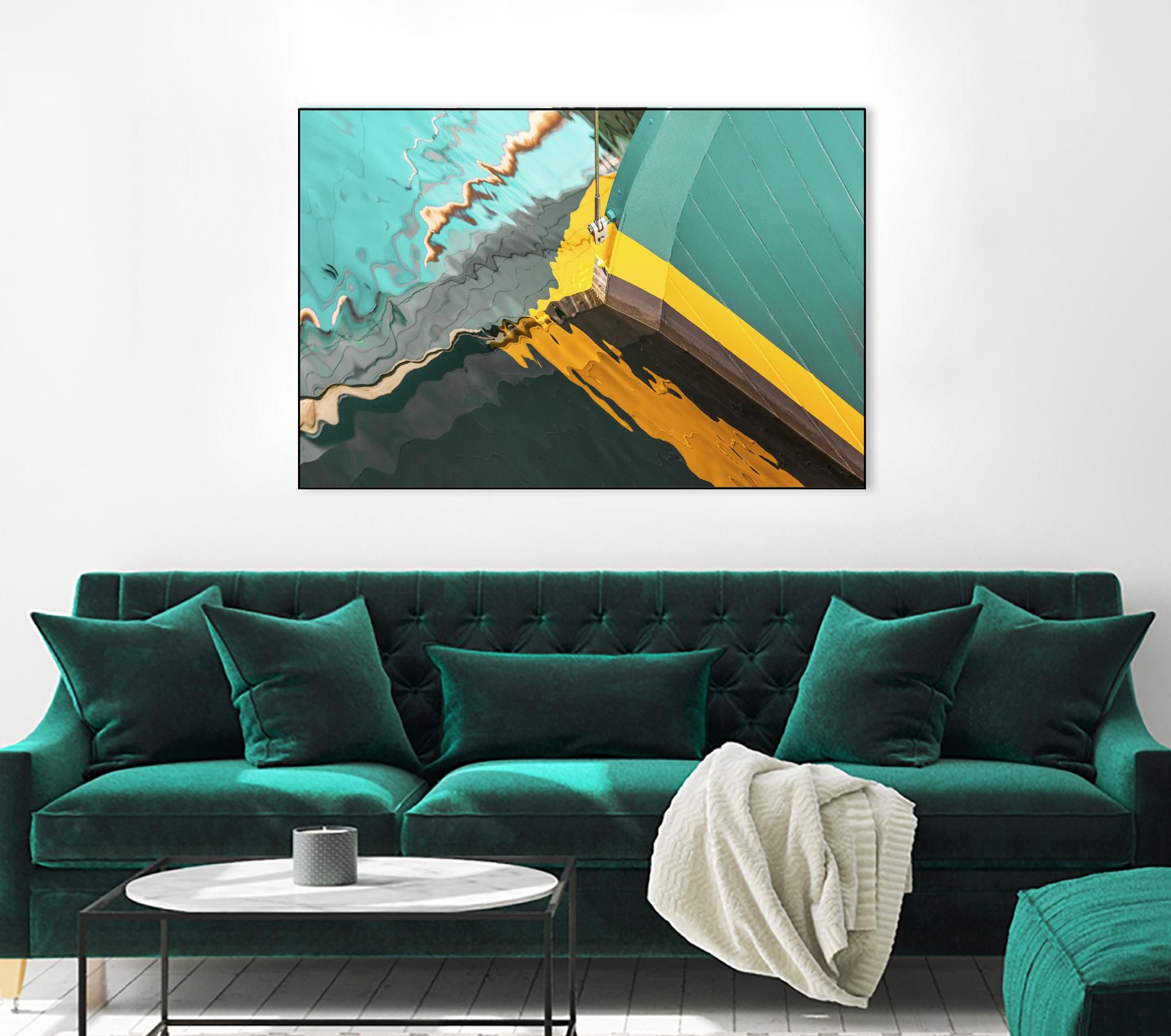Teal Reflections I by Melissa McClain on GIANT ART - yellow photo art
