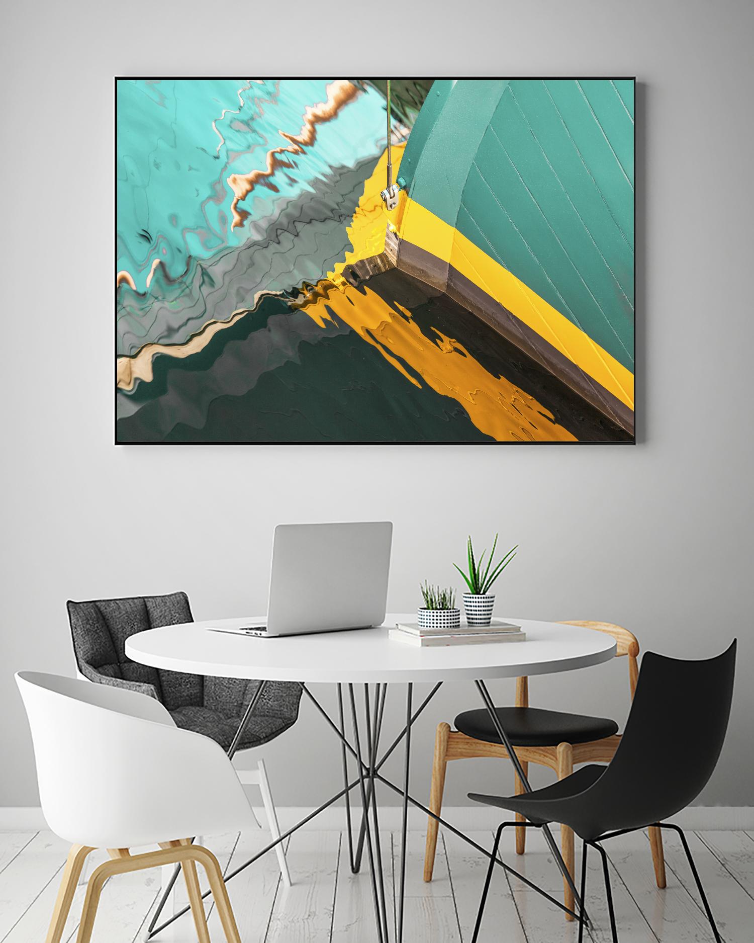 Teal Reflections I by Melissa McClain on GIANT ART - yellow photo art