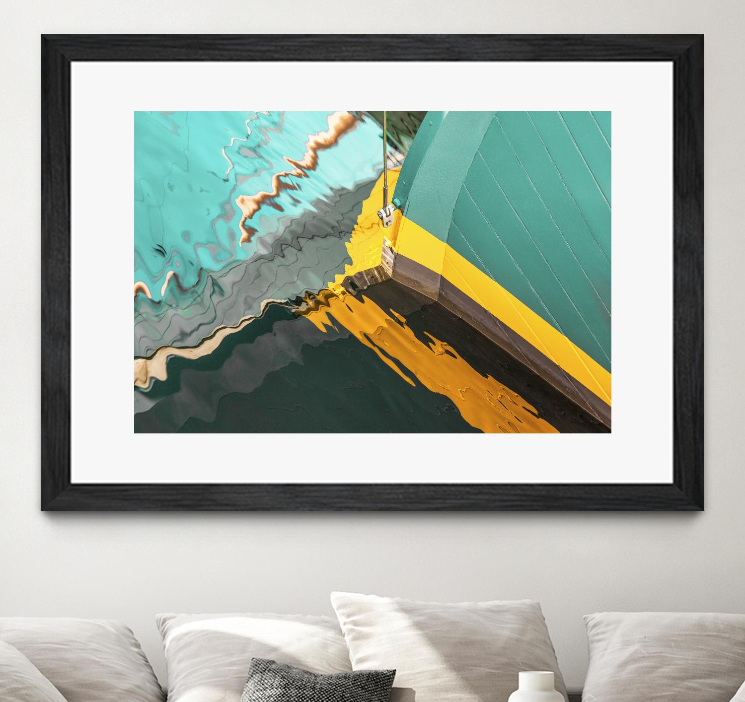 Teal Reflections I by Melissa McClain on GIANT ART - yellow photo art