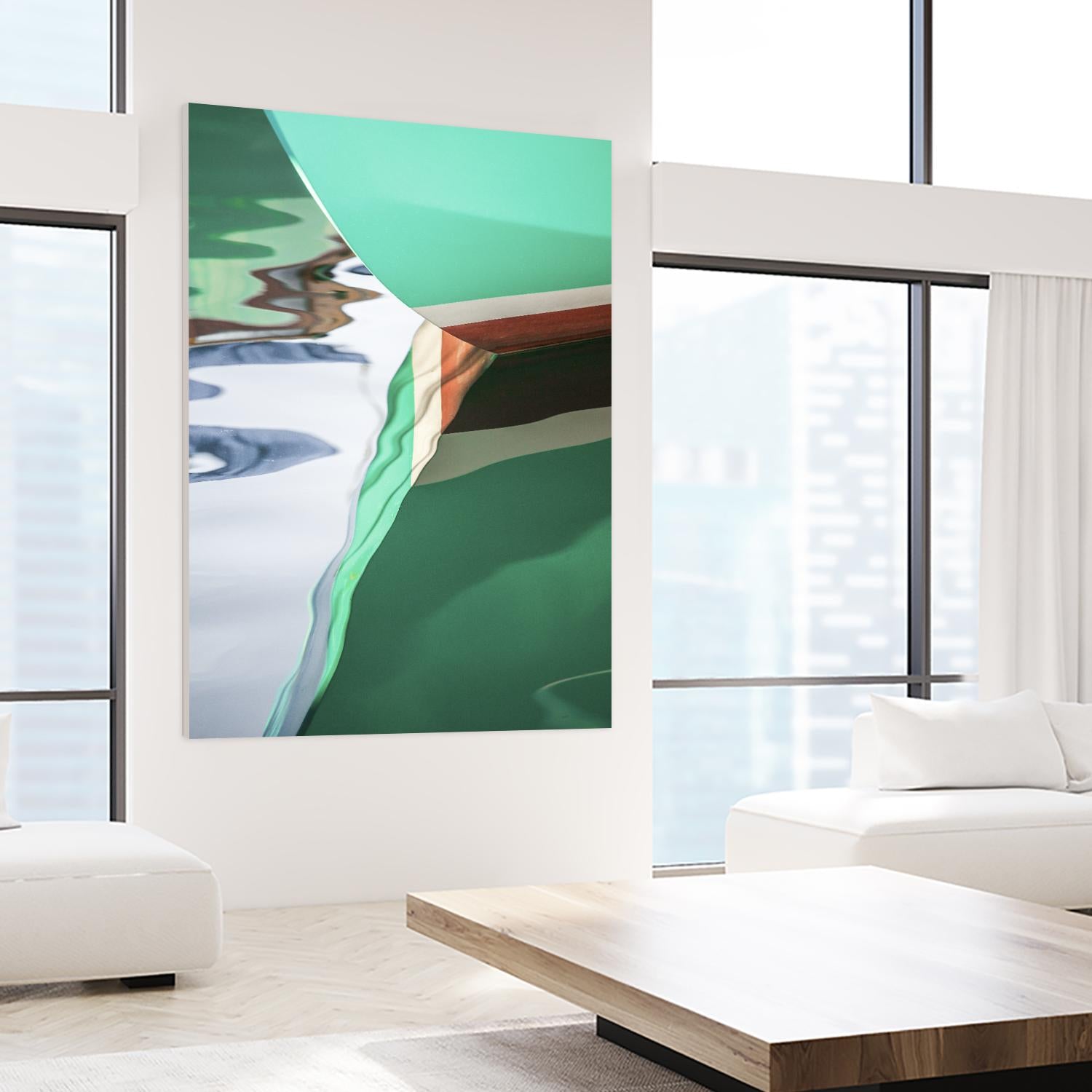 Teal Reflections II by Melissa McClain on GIANT ART - brown photo art