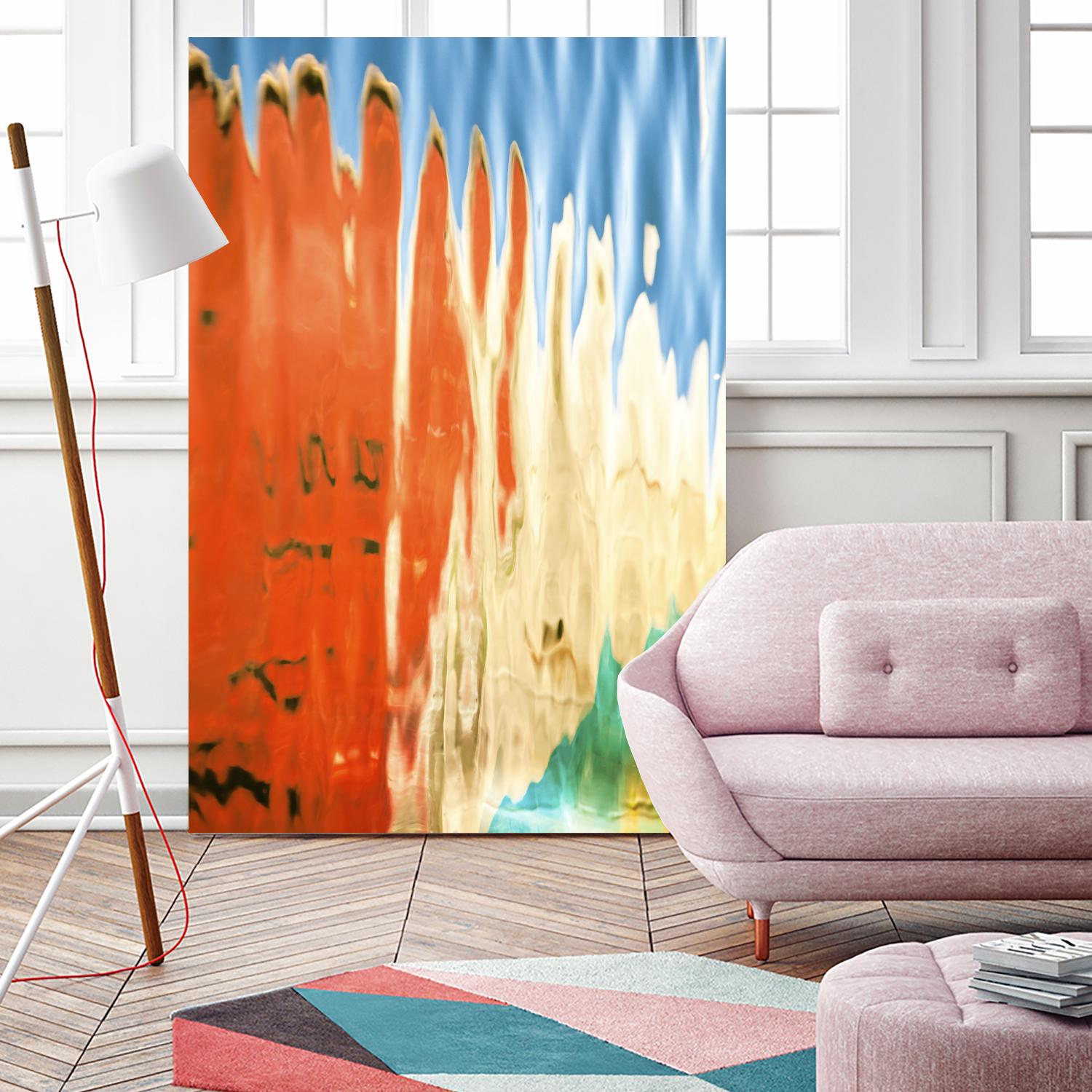 Boats in Reflection by Melissa McClain on GIANT ART - orange abstract