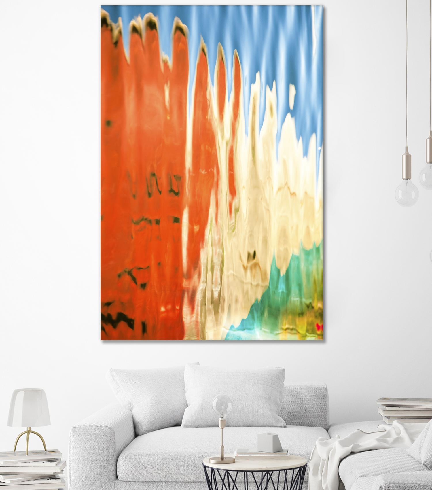 Boats in Reflection by Melissa McClain on GIANT ART - orange abstract