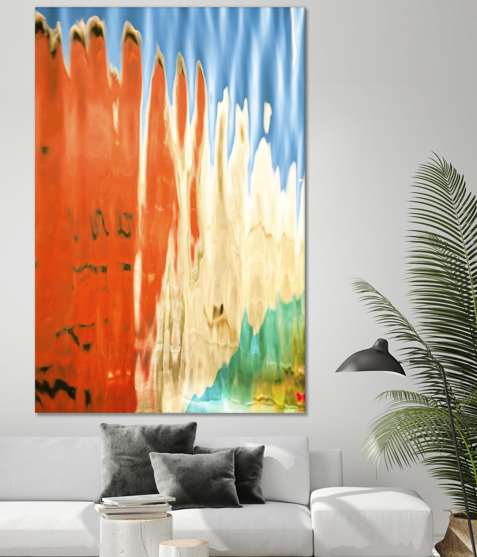Boats in Reflection by Melissa McClain on GIANT ART - orange abstract