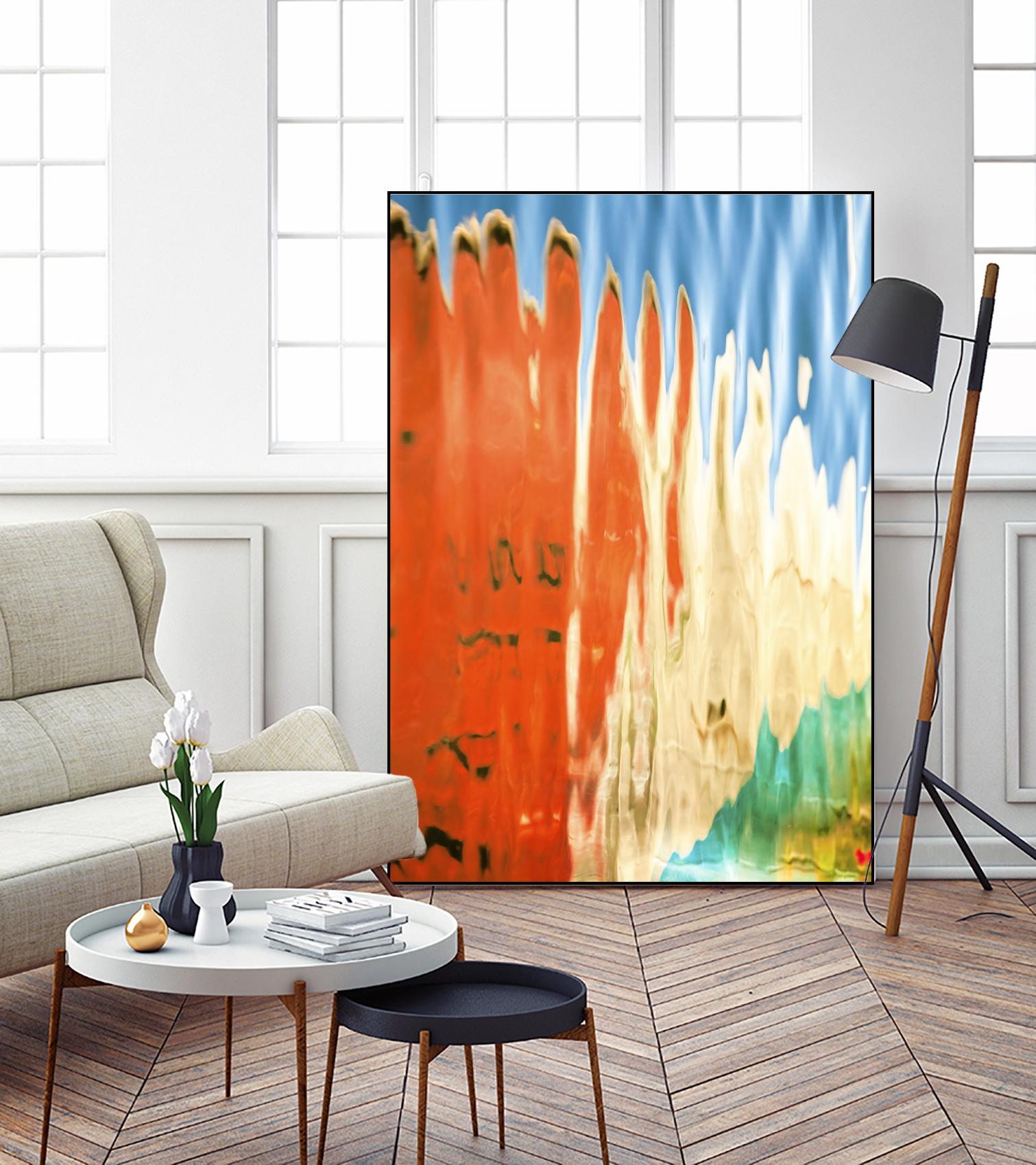 Boats in Reflection by Melissa McClain on GIANT ART - orange abstract