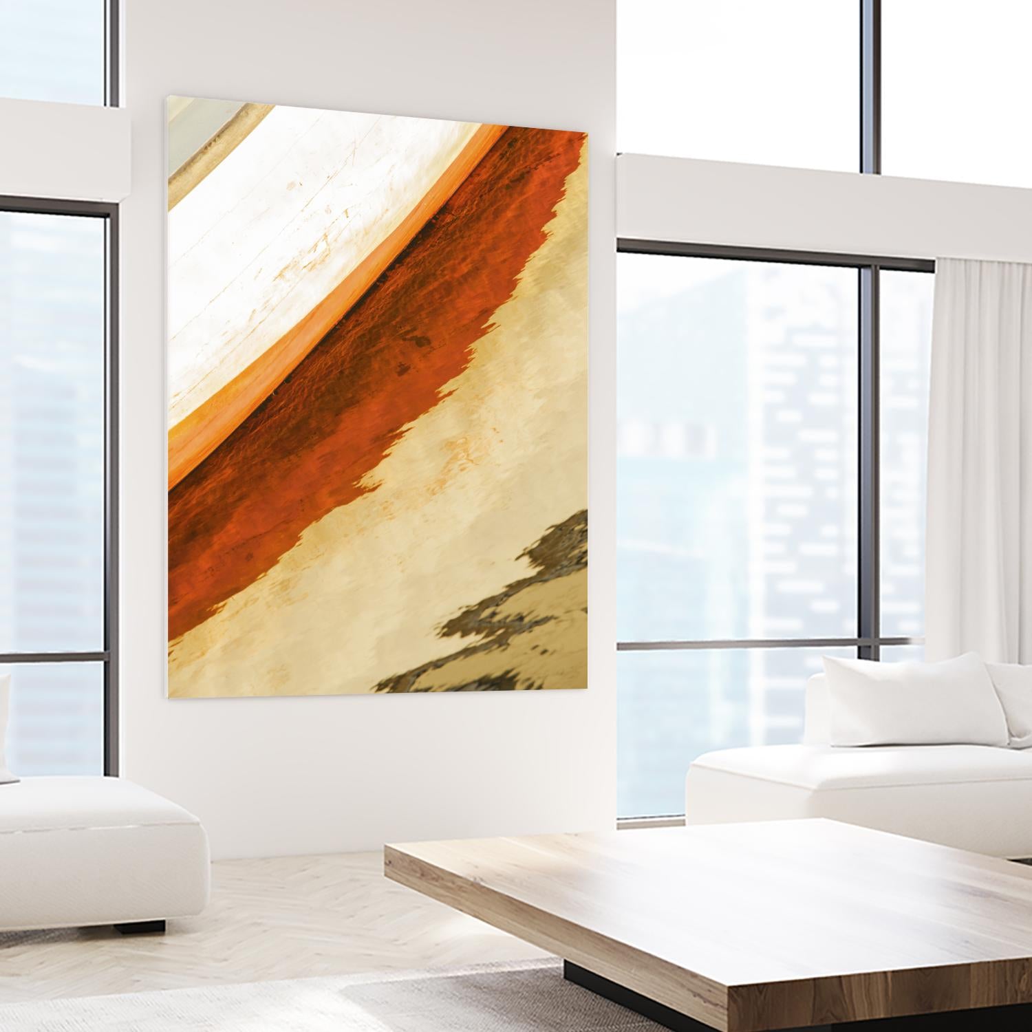 Reflection in Motion by Melissa McClain on GIANT ART - beige abstract