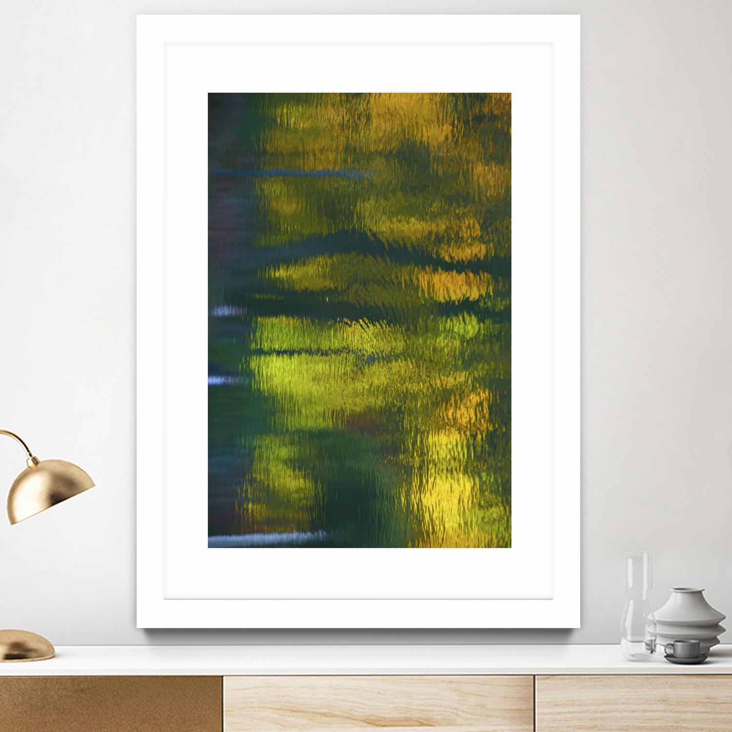 Afternoon Pond by Melissa McClain on GIANT ART - yellow abstract
