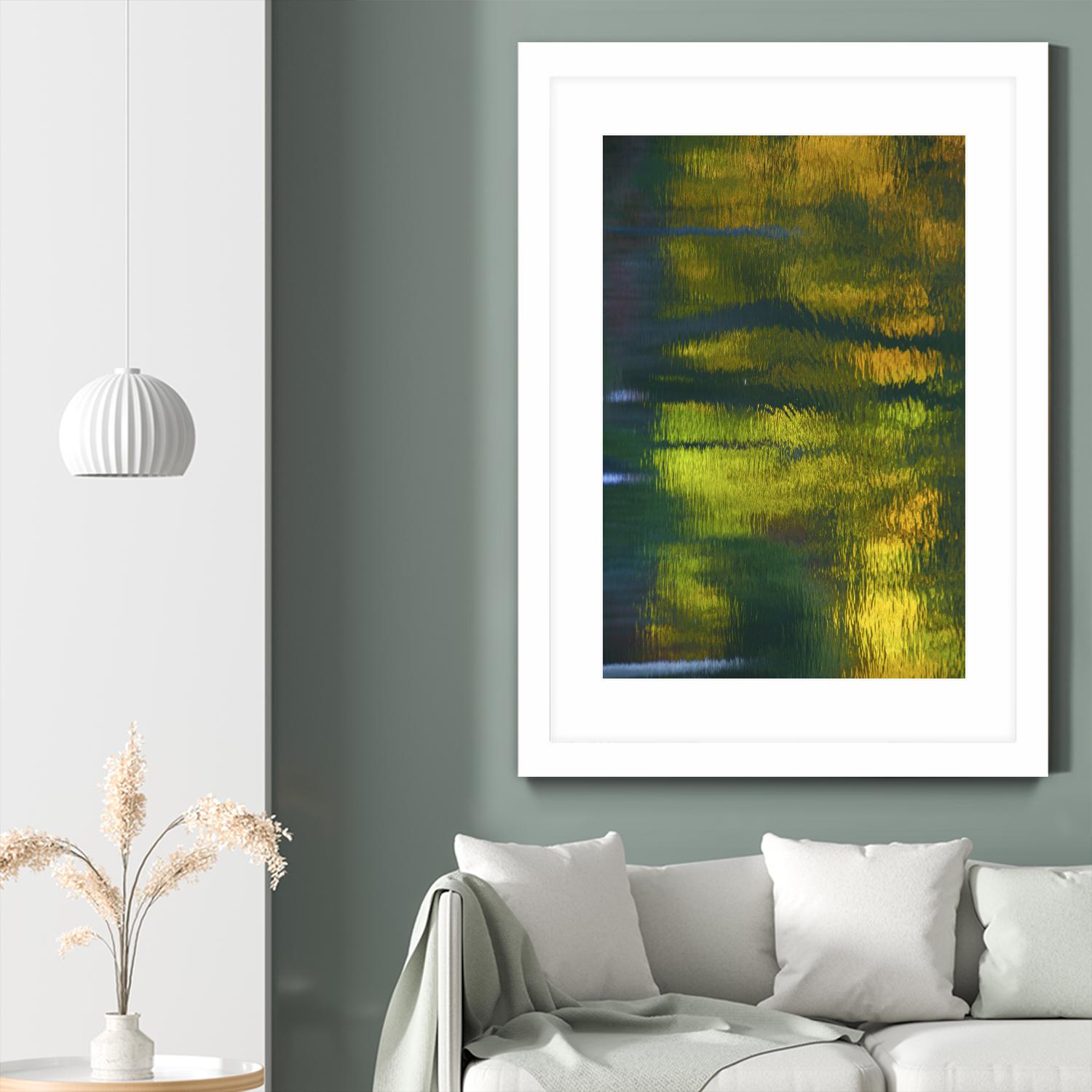 Afternoon Pond by Melissa McClain on GIANT ART - yellow abstract